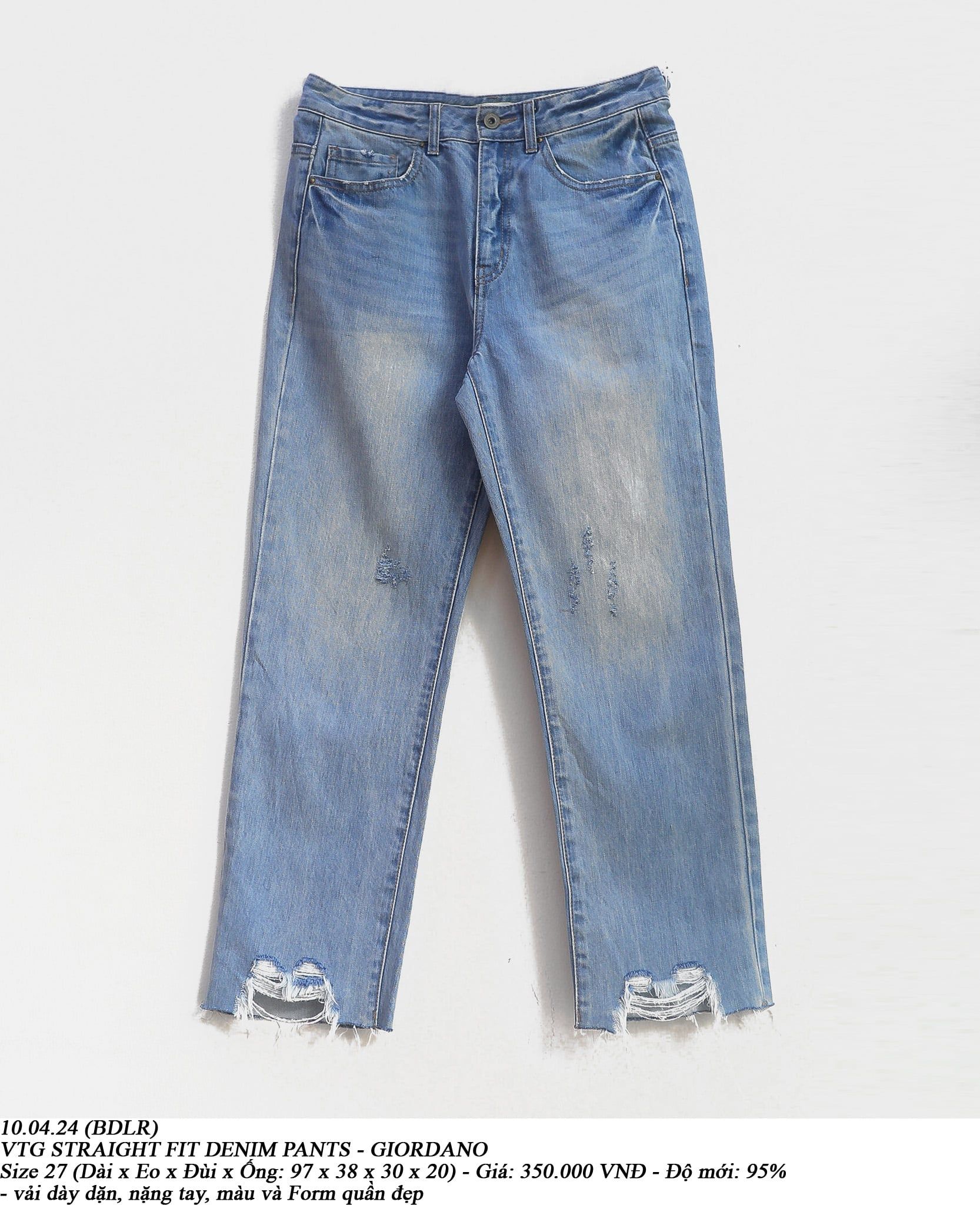  10.04.24 - VTG STRAIGHT FIT DENIM PANTS - GIORDANO 