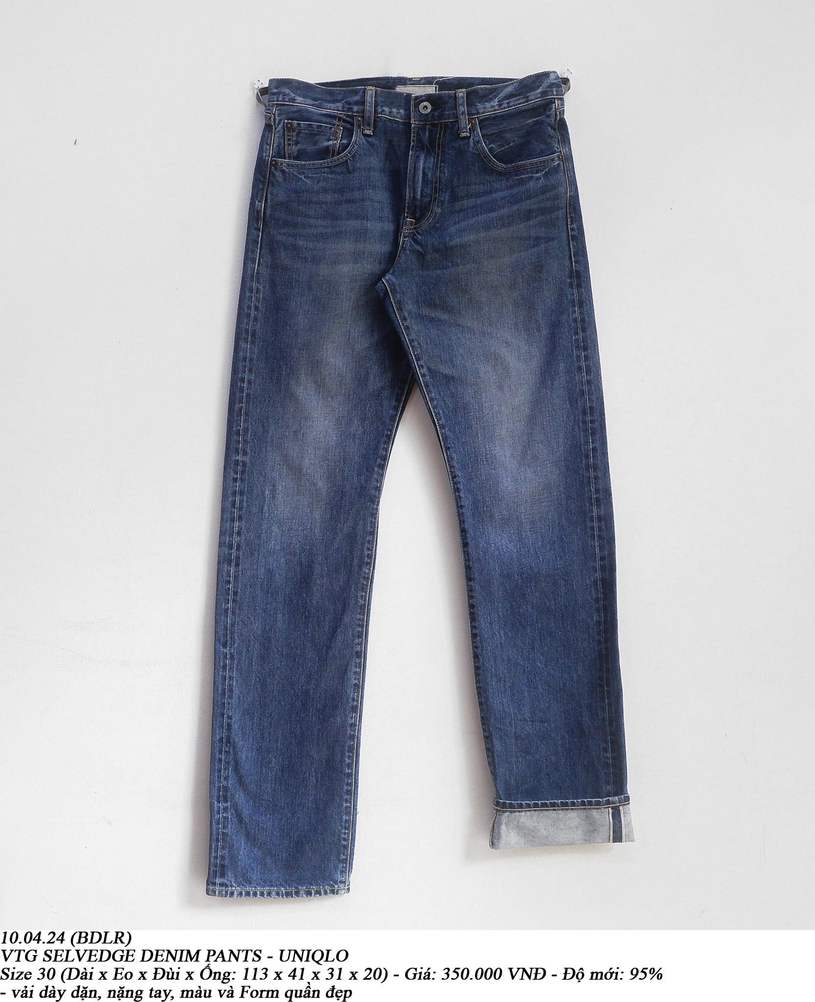  10.04.24 - VTG SELVEDGE DENIM PANTS - UNIQLO 