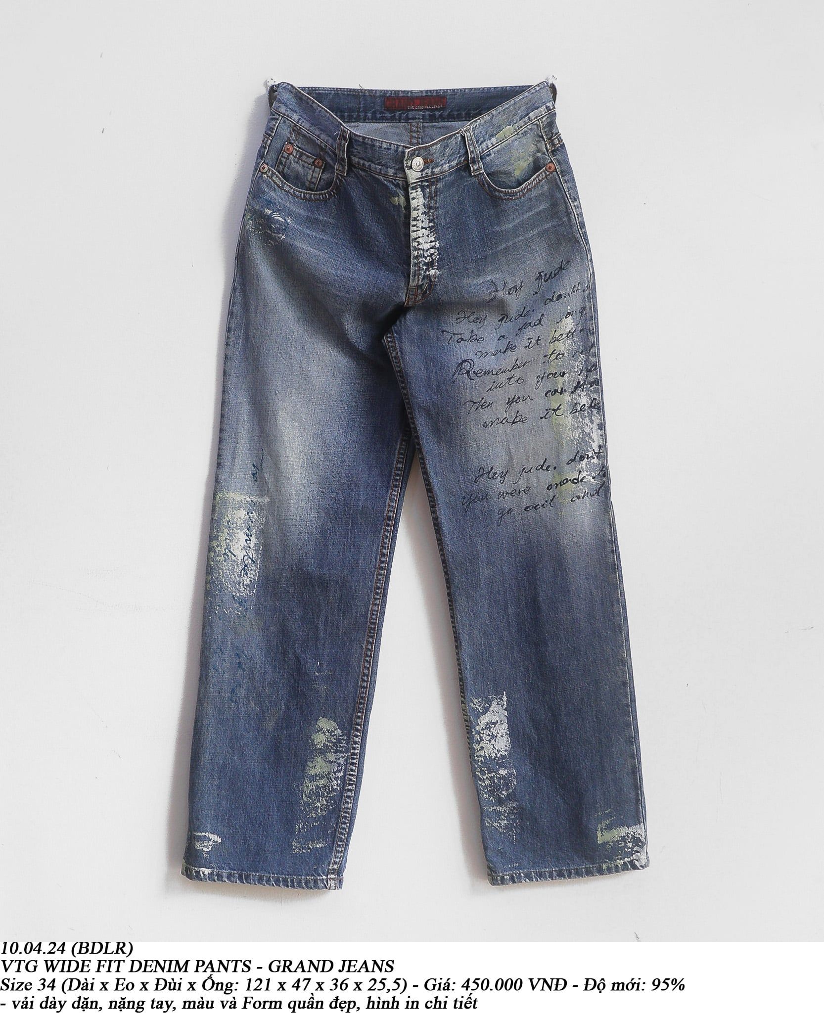  10.04.24 - VTG WIDE FIT DENIM PANTS - GRAND JEANS 