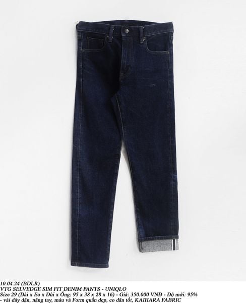  10.04.24 - VTG SELVEDGE SLIM FIT DENIM PANTS - UNIQLO 