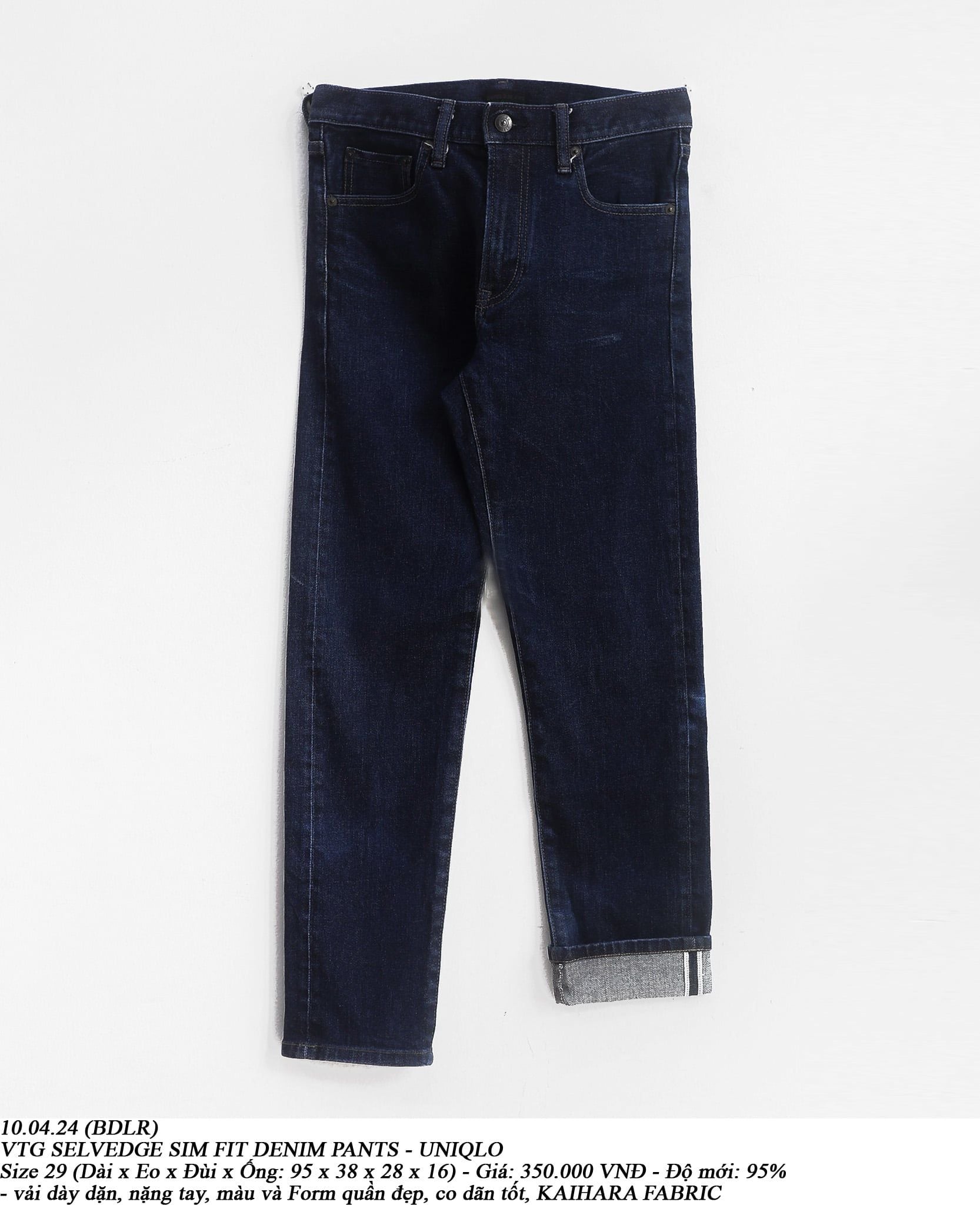  10.04.24 - VTG SELVEDGE SLIM FIT DENIM PANTS - UNIQLO 