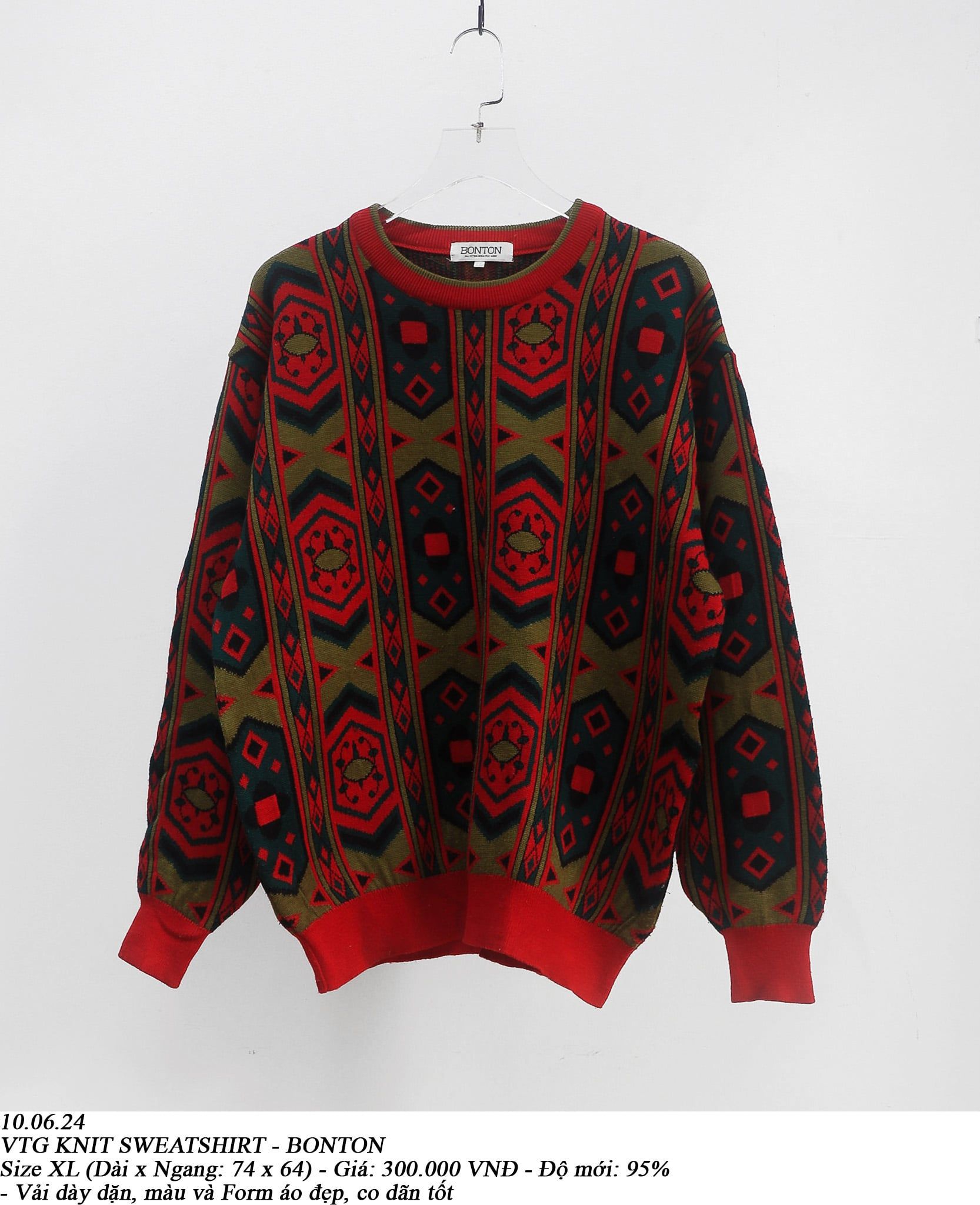  10.06.24 - VTG KNIT SWEATSHIRT - BONTON 