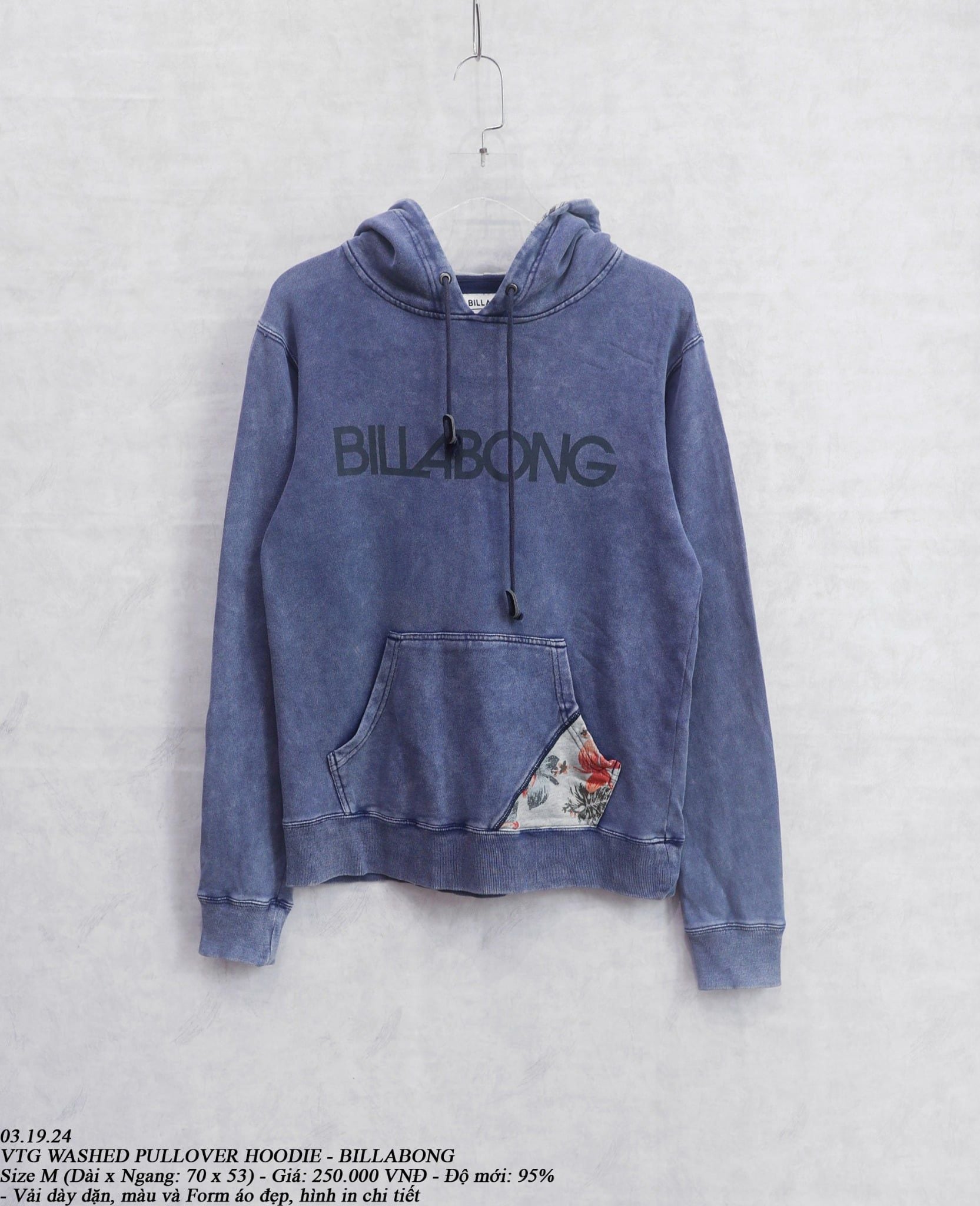  03.19.24 - VTG WASHED PULLOVER HOODIE - BILLABONG 