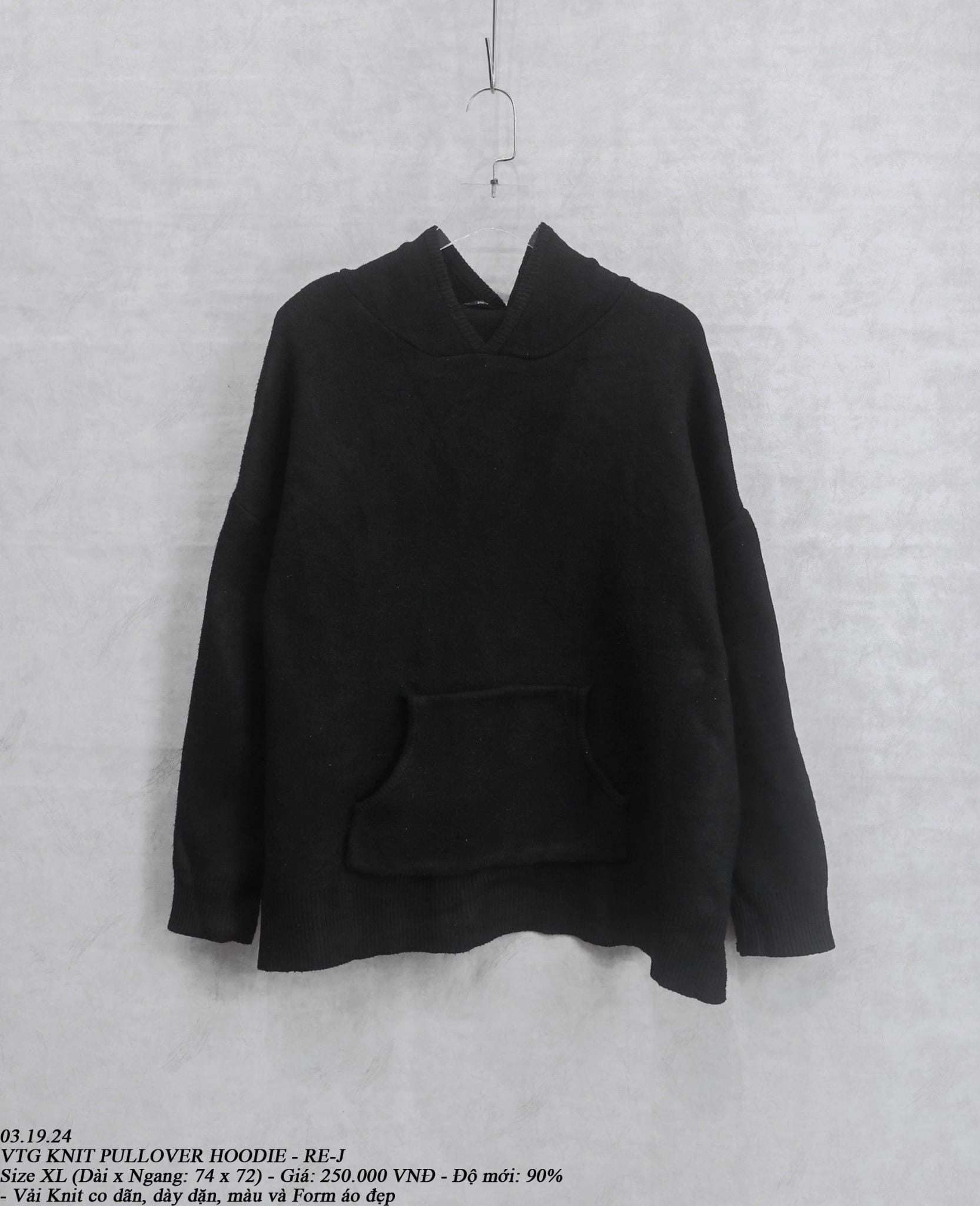  03.19.24 - VTG KNIT PULLOVER HOODIE - RE-J 