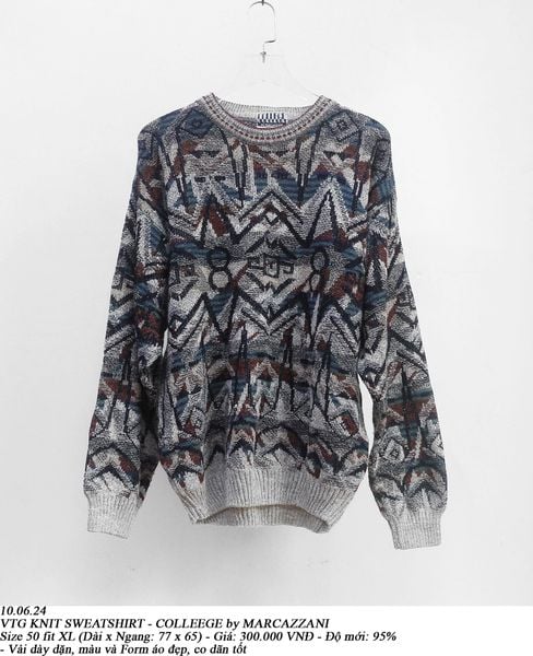  10.06.24 - VTG KNIT SWEATSHIRT - COLLEGE by MARCAZZANI 