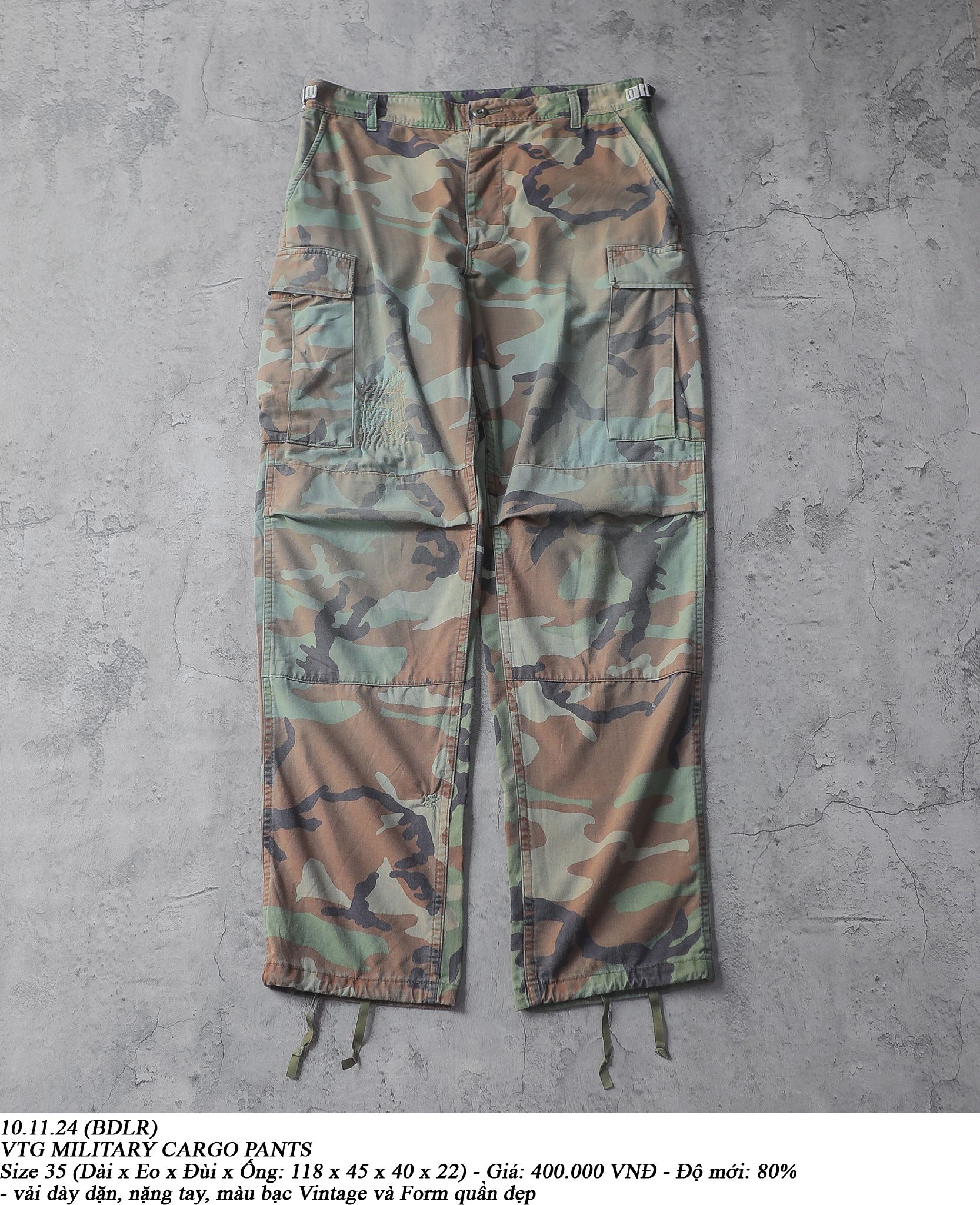  10.11.24 - VTG MILITARY CARGO PANTS 