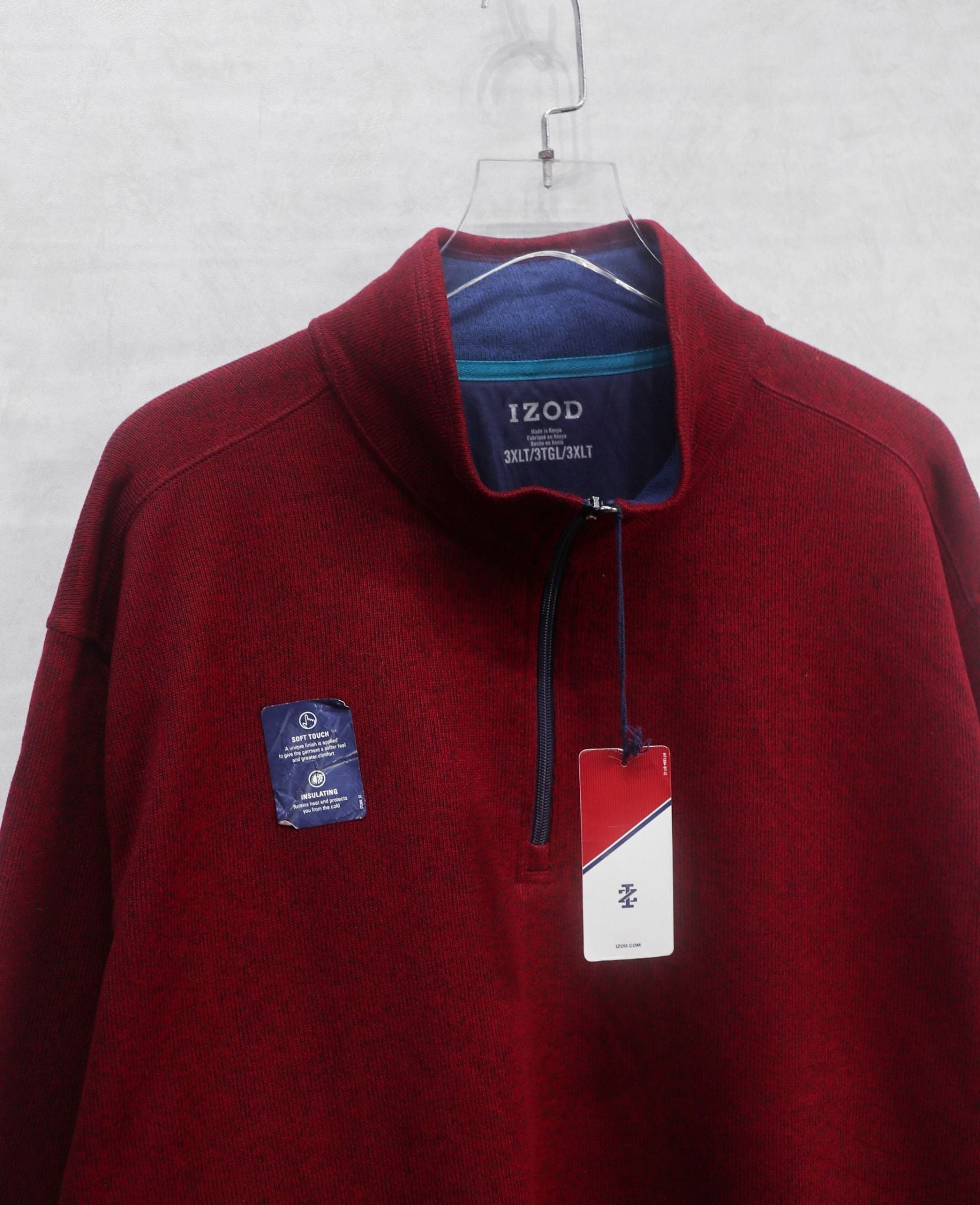  03.21.24 - VTG OVERSIZED ZIP NECK FLEECE SWEATSHIRT - IZOD 