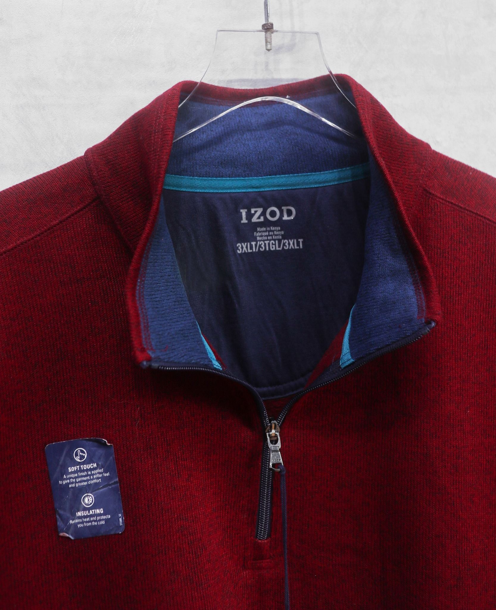  03.21.24 - VTG OVERSIZED ZIP NECK FLEECE SWEATSHIRT - IZOD 