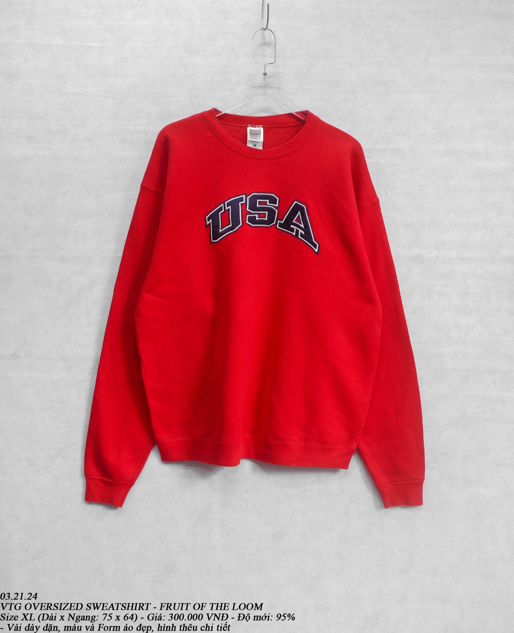  03.21.24 - VTG OVERSIZED SWEATSHIRT - FRUIT OF THE LOOM 