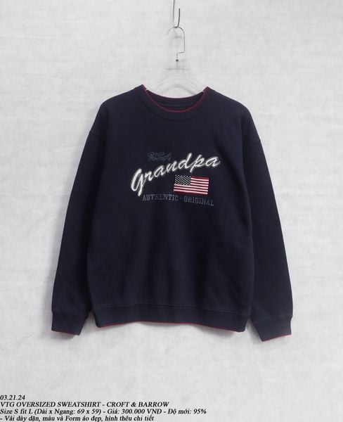  03.21.24 - VTG OVERSIZED SWEATSHIRT - CROFT & BARROW 