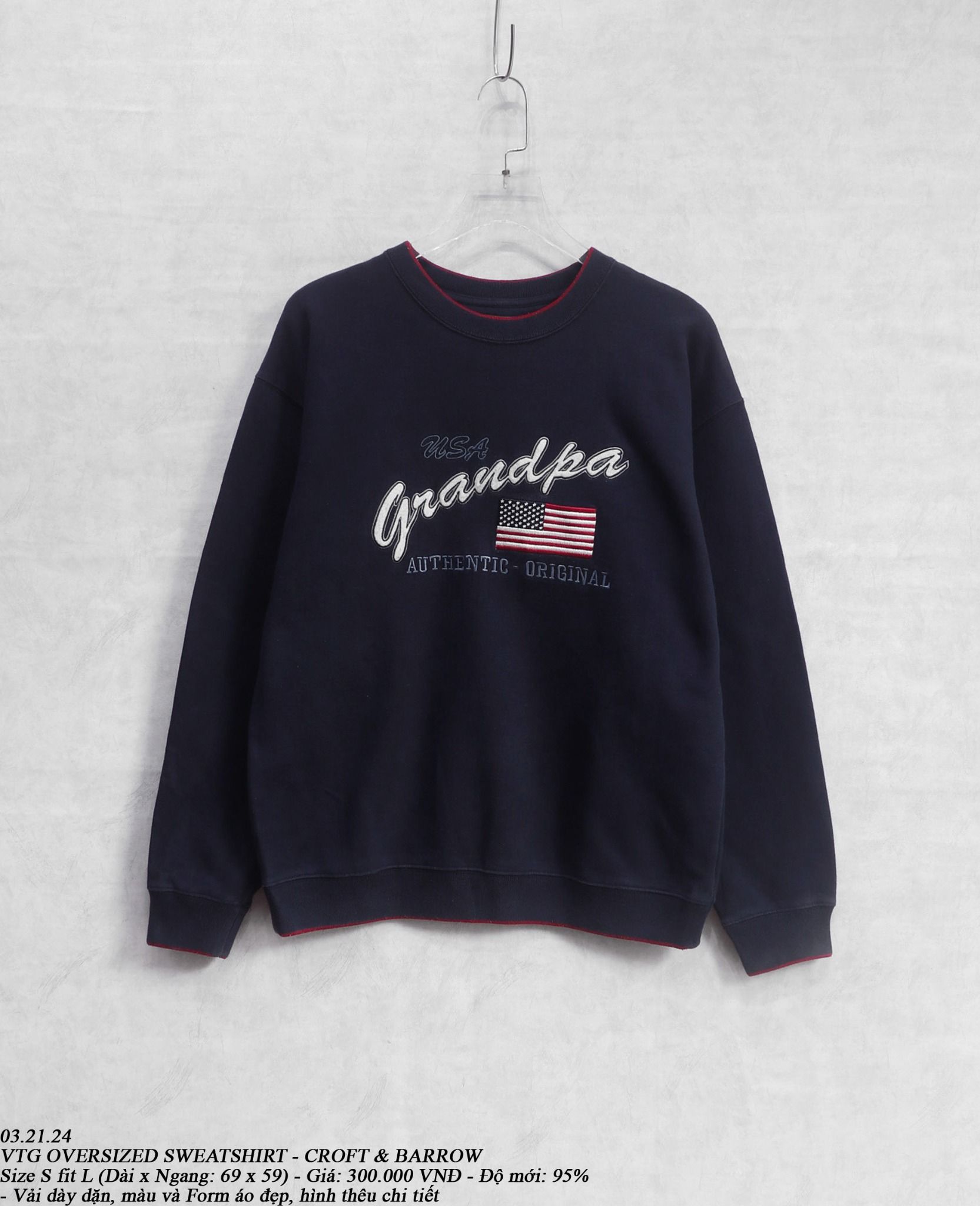  03.21.24 - VTG OVERSIZED SWEATSHIRT - CROFT & BARROW 