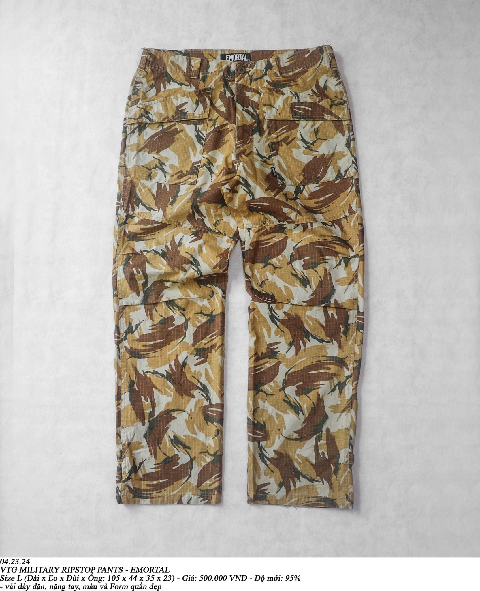  04.23.24 - VTG MILITARY RIPSTOP PANTS - EMORTAL 