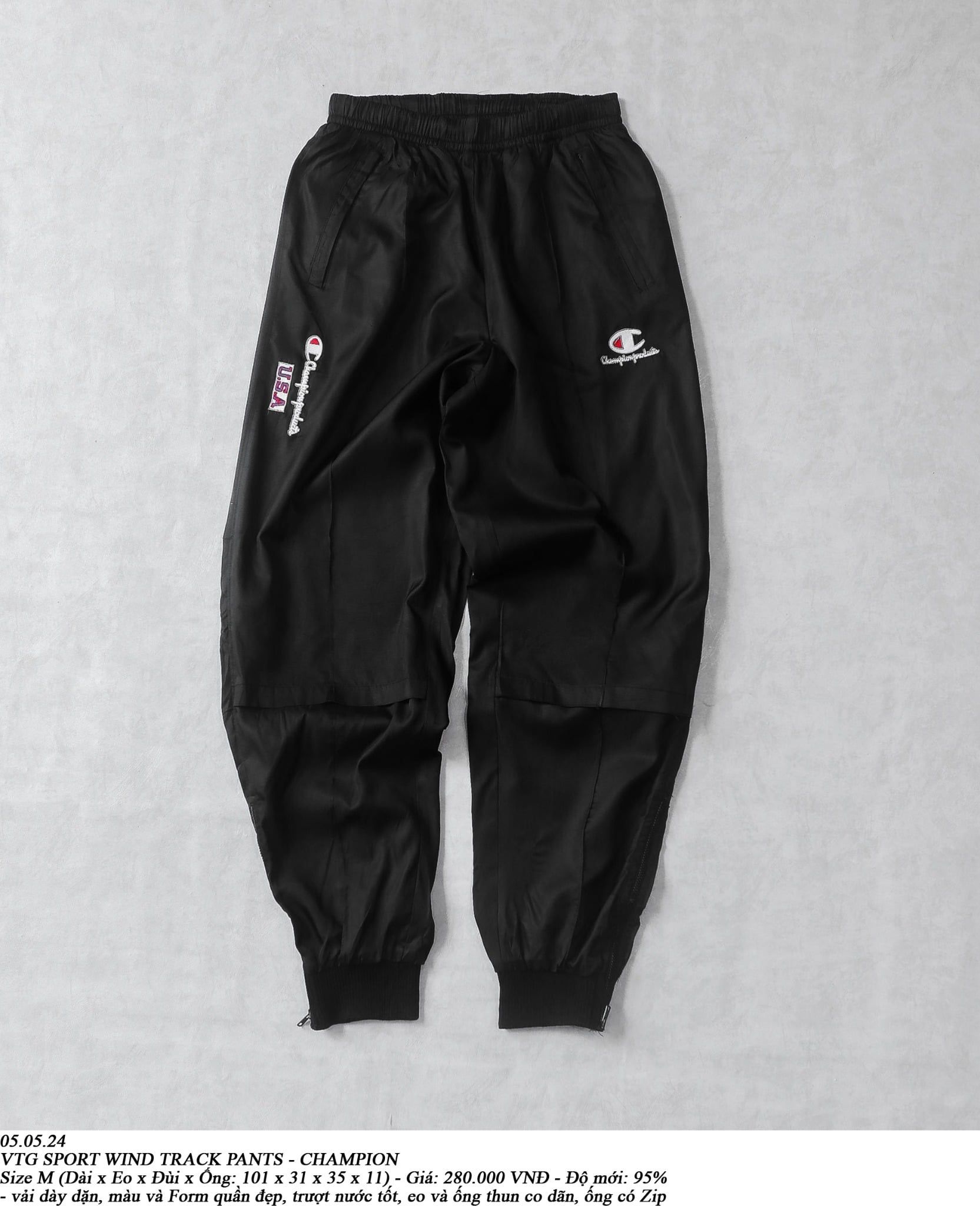  05.05.24 - VTG SPORT WIND TRACK PANTS - CHAMPION 