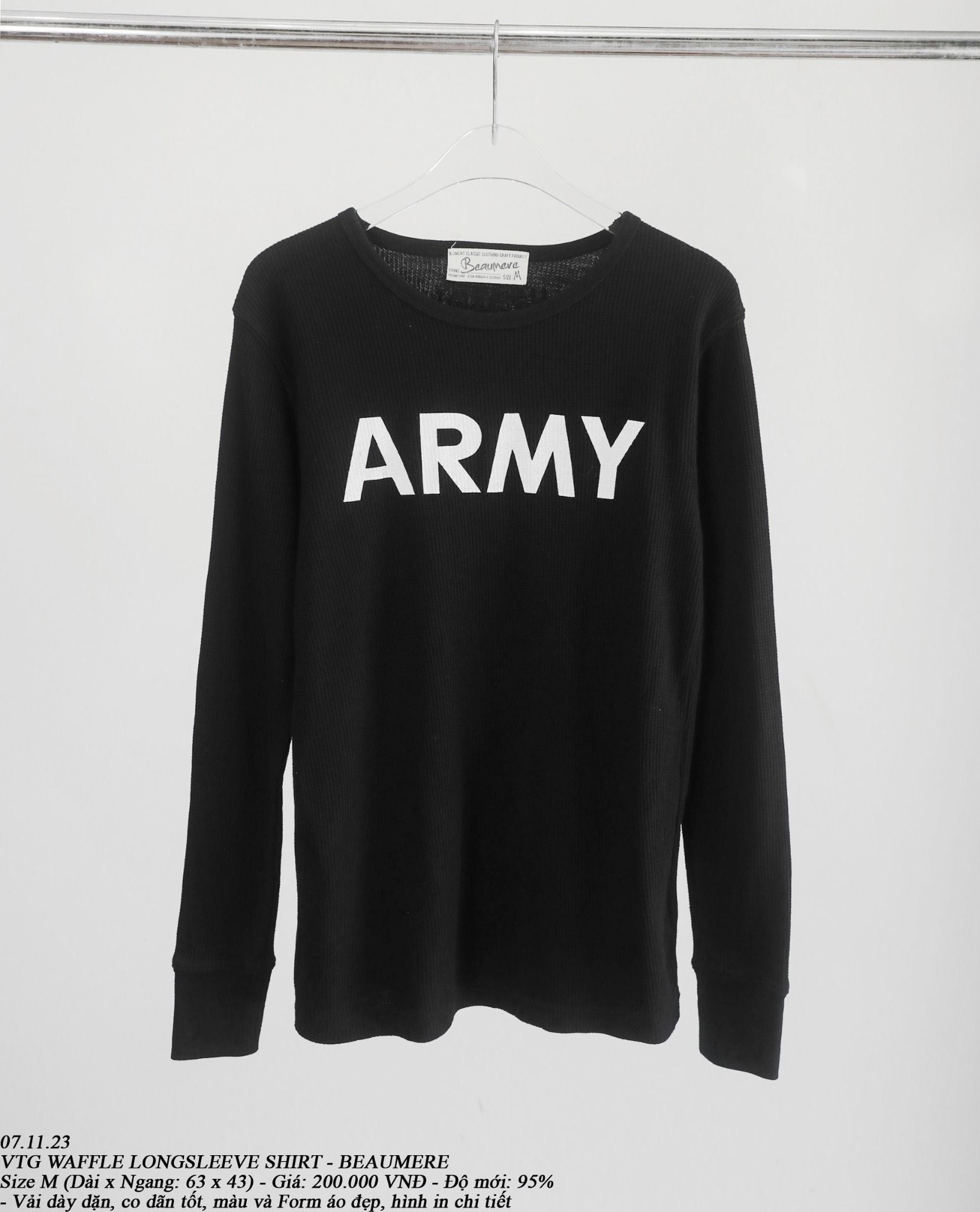  07.11.23 - VTG WAFFLE LONGSLEEVE SHIRT - BEAUMERE 