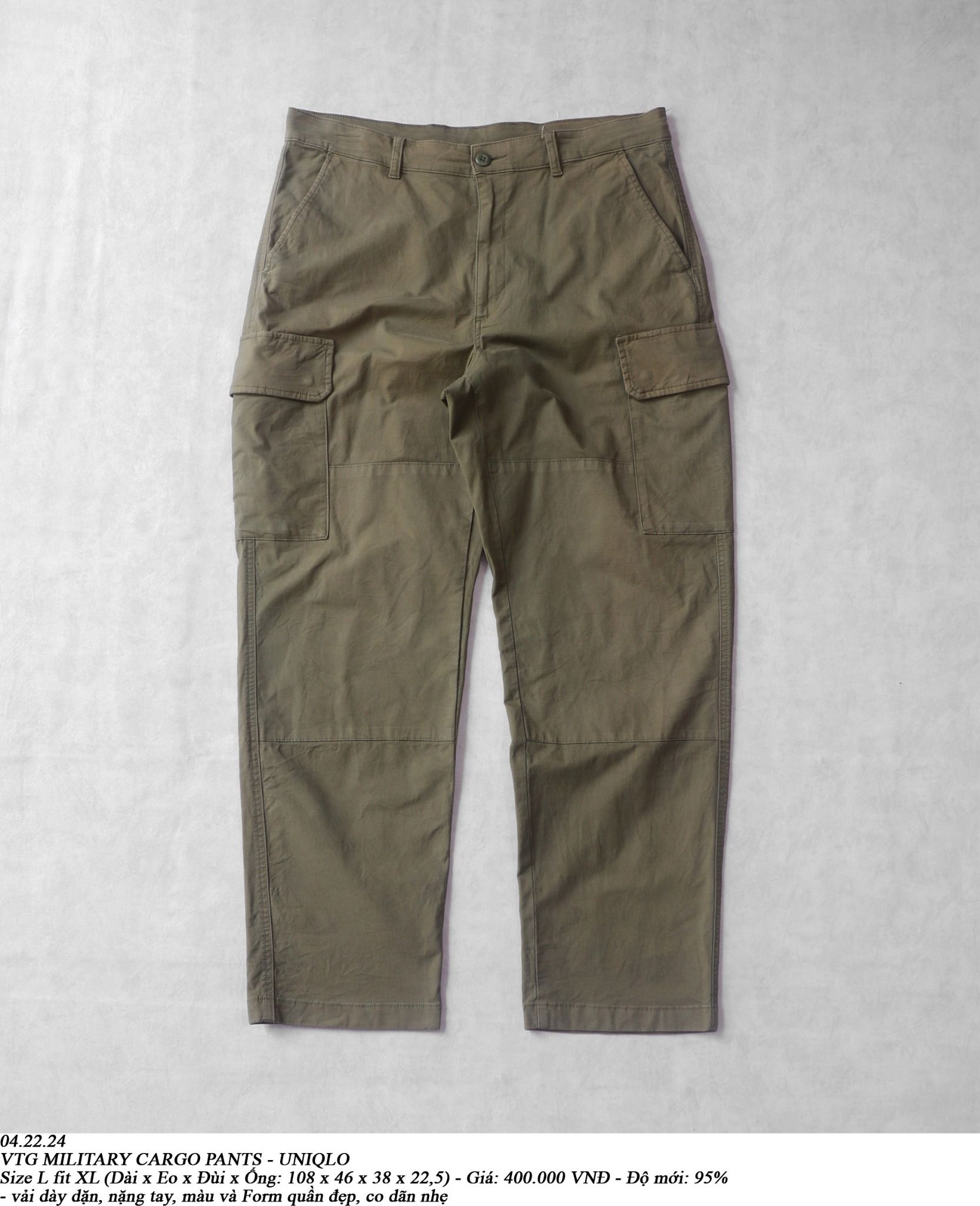 04.22.24 - VTG MILITARY CARGO PANTS - UNIQLO 