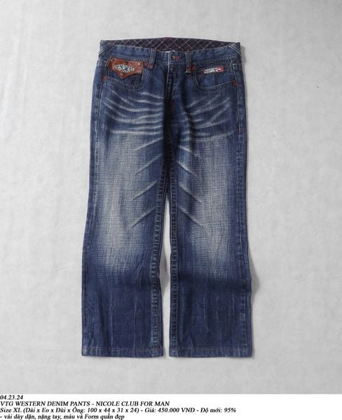  04.23.24 - VTG WESTERN DENIM PANTS - NICOLE CLUB FOR MAN 