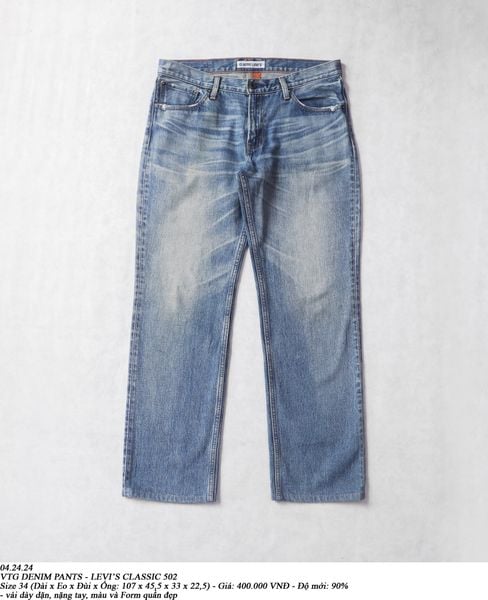  04.24.24 - VTG DENIM PANTS - LEVI'S CLASSIC 502 