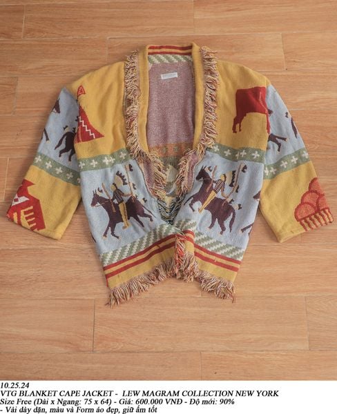  10.08.24 - VTG BLANKET CAPE JACKET - LEV MAGRAM COLLECTION NEW YORK 