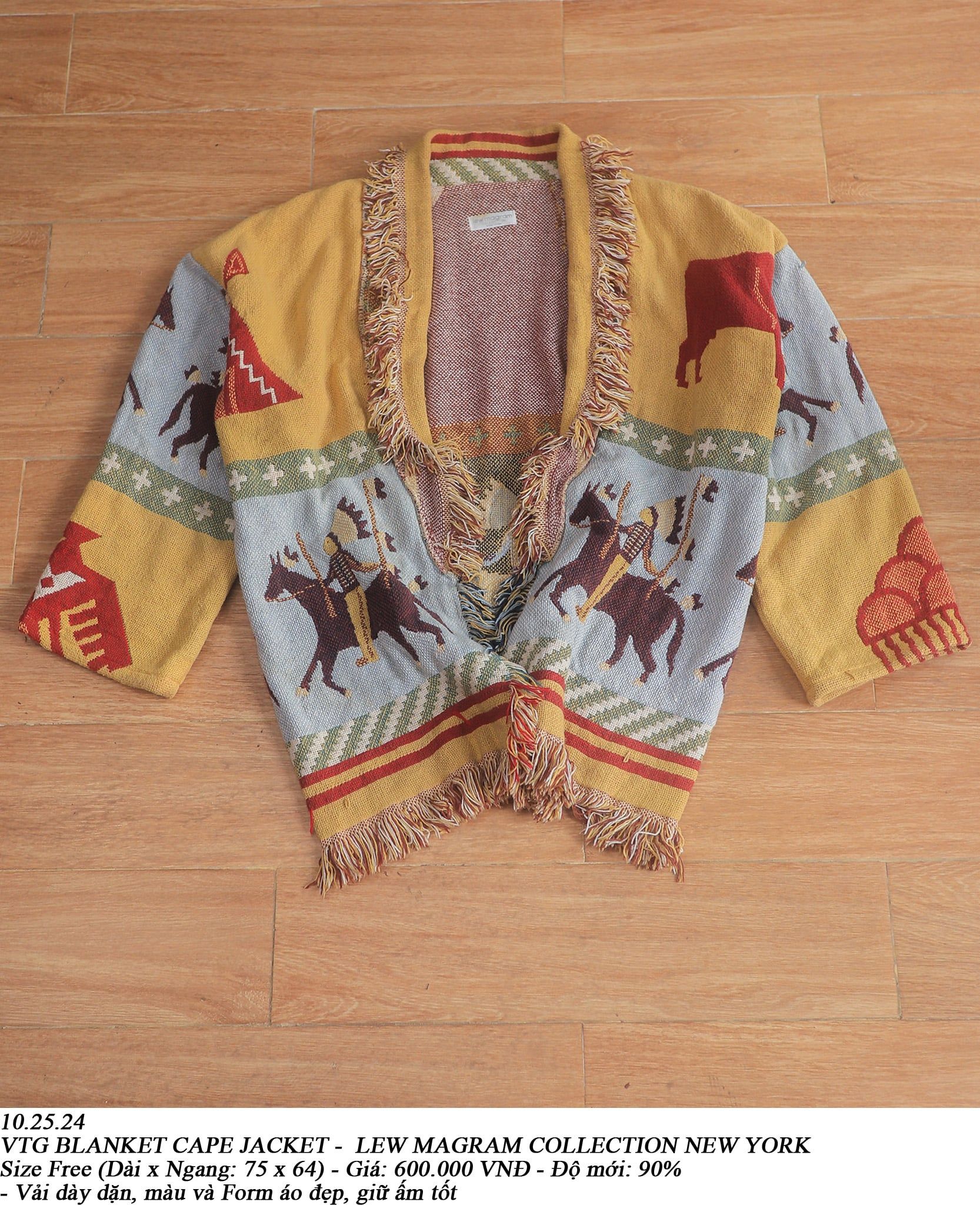  10.08.24 - VTG BLANKET CAPE JACKET - LEV MAGRAM COLLECTION NEW YORK 