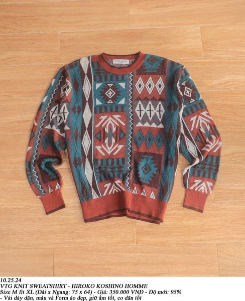  10.24.24 - VTG KNIT SWEATSHIRT - HIROKO KOSHINO HOMME 