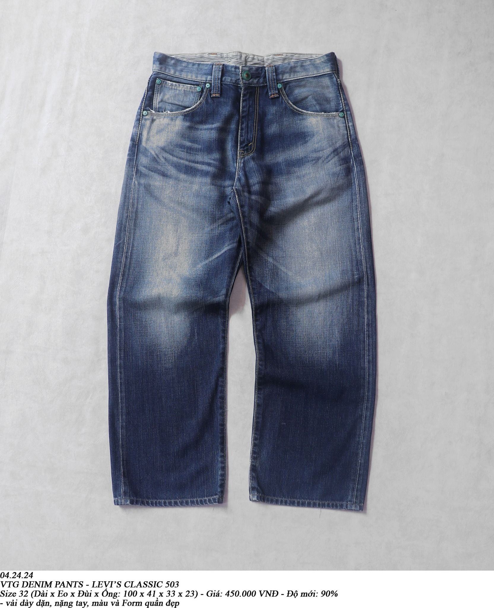  04.24.24 - VTG DENIM PANTS - LEVI'S CLASSIC 503 