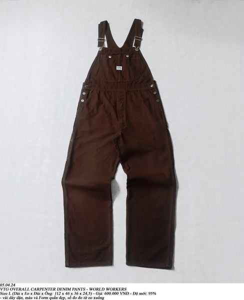  05.04.24 - VTG OVERALL CARPENTER DENIM PANTS - WORLD WORKERS 