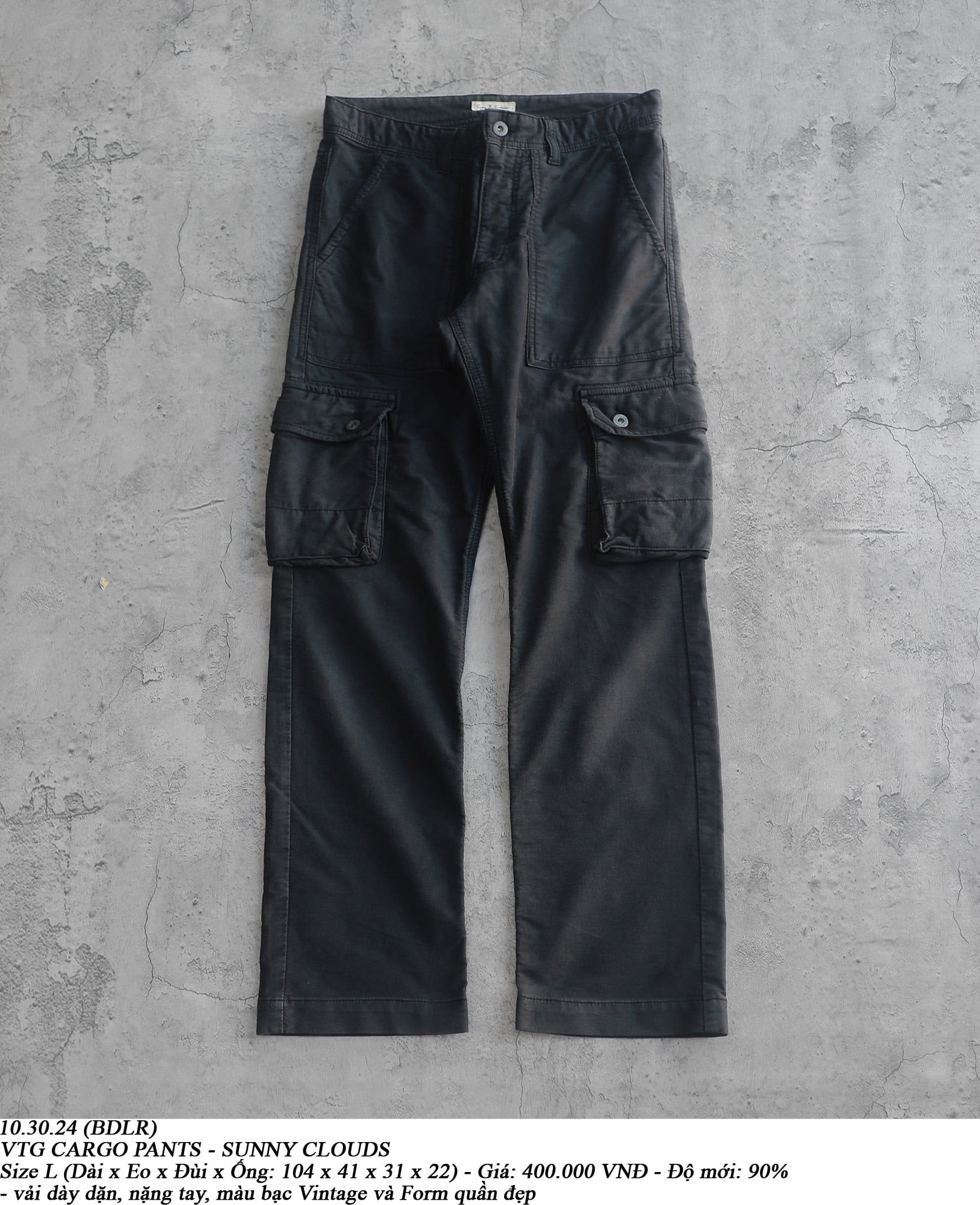  10.30.24 - VTG CARGO PANTS - SUNNY CLOUDS 
