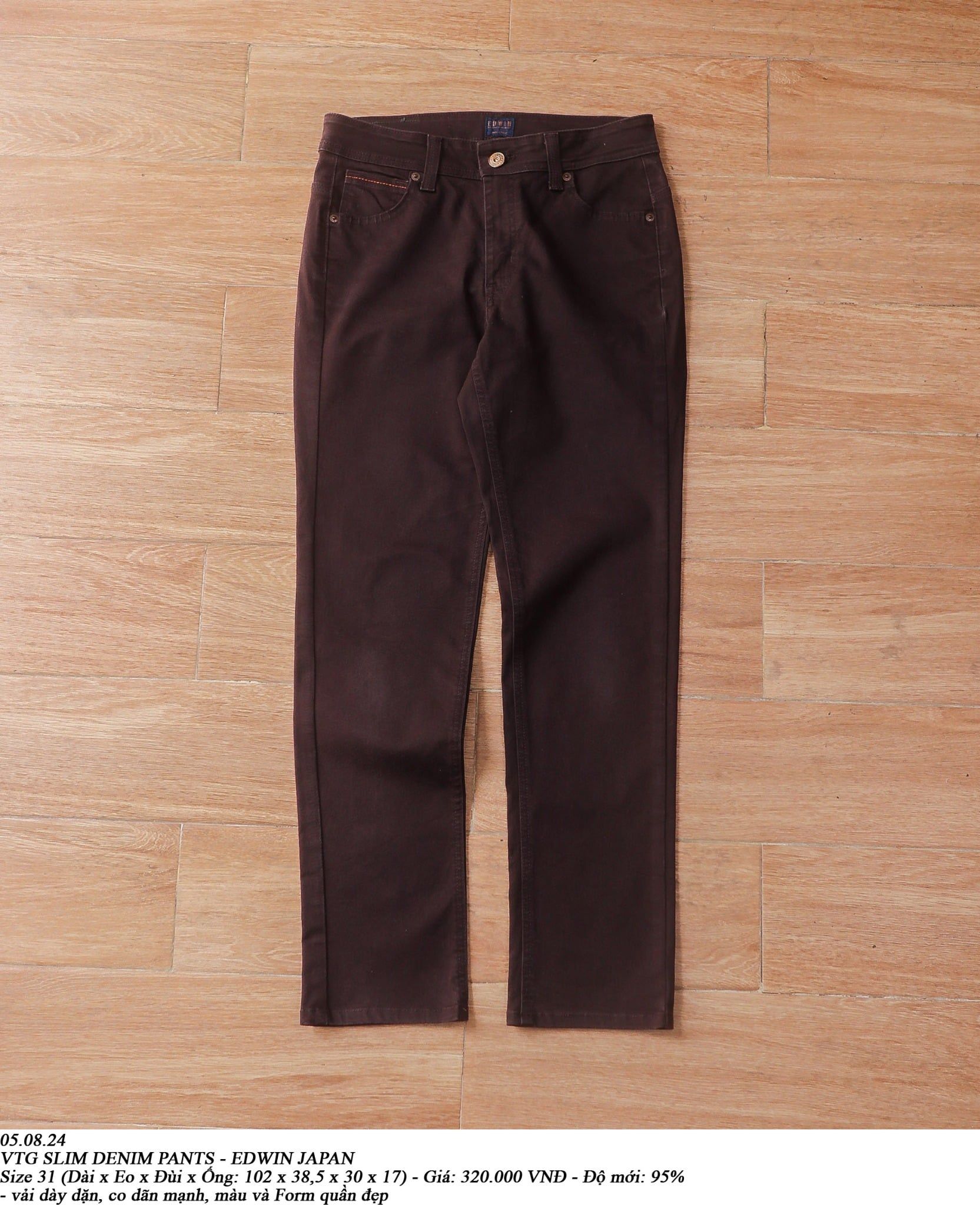  05.08.24 - VTG SLIM DENIM PANTS - EDWIN JAPAN 