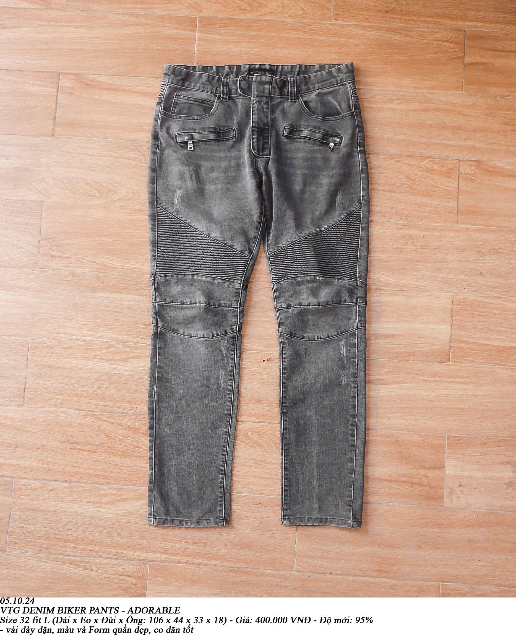  05.10.24 - VTG DENIM BIKER PANTS - ADORABLE 
