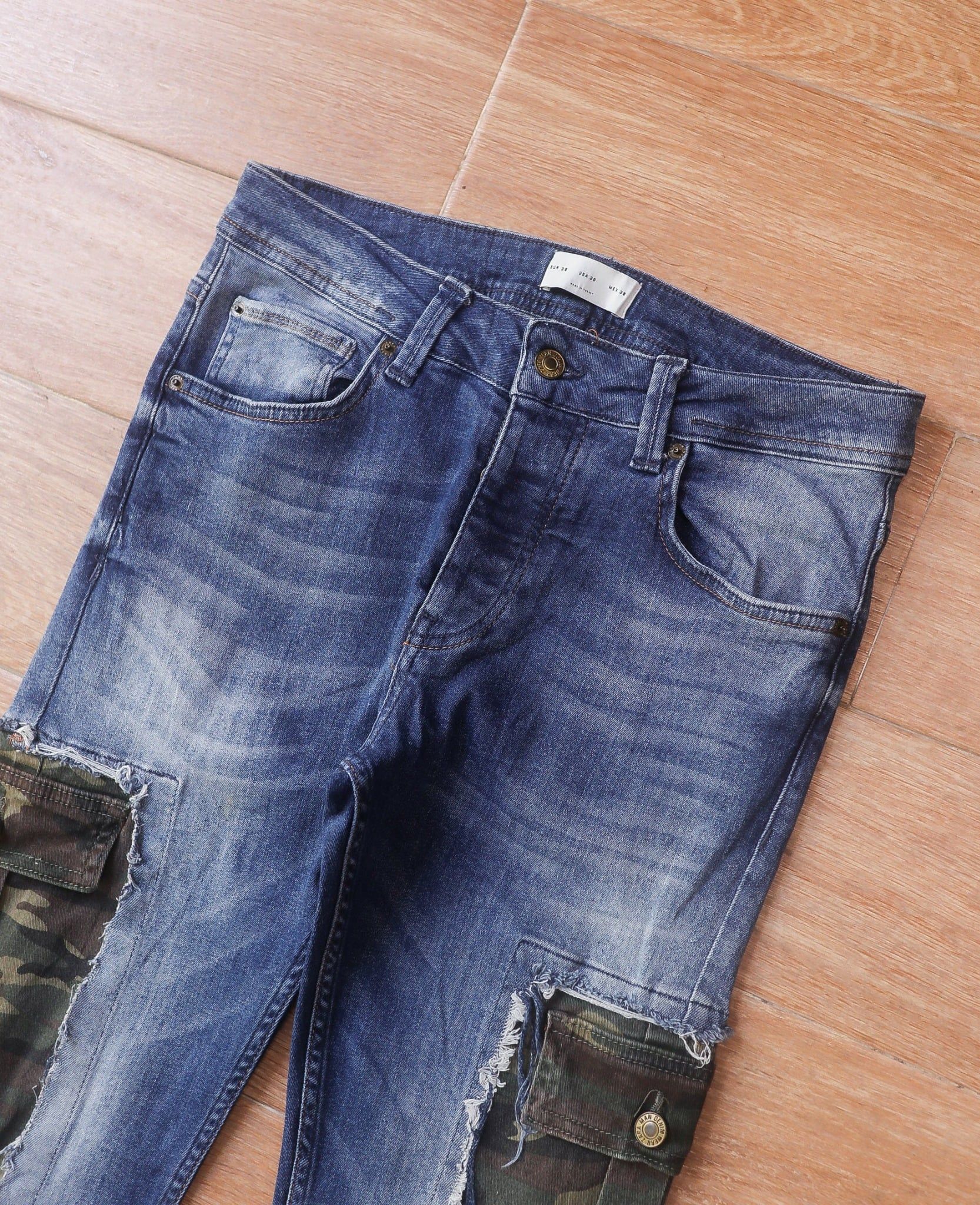  05.10.24 - VTG SKINNY DENIM CARGO PANTS - ZARA MAN 