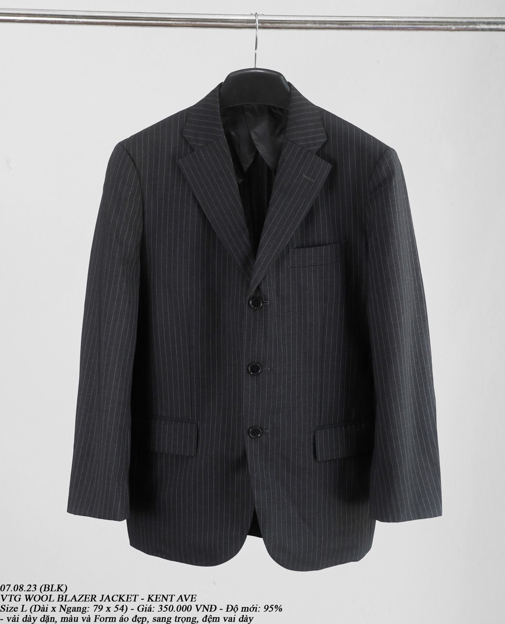  07.08.23 - VTG WOOL BLAZER JACKET - KENT AVE 