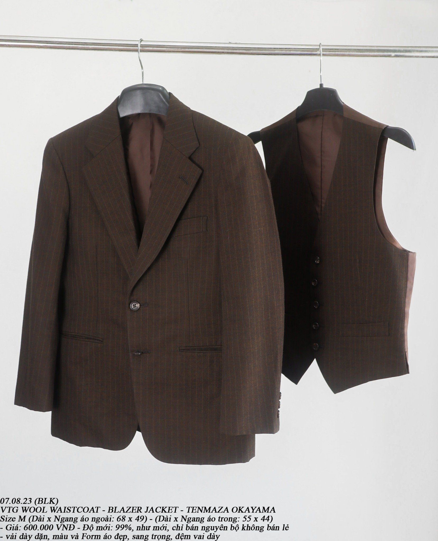  07.08.23 - VTG WOOL WAISTCOAT - BLAZER JACKET - TENMAZA OKAYAMA 