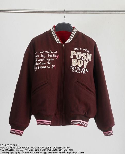  07.10.23 - VTG REVERSIBLE WOOL VARSITY JACKET - POSHBOY 90s 