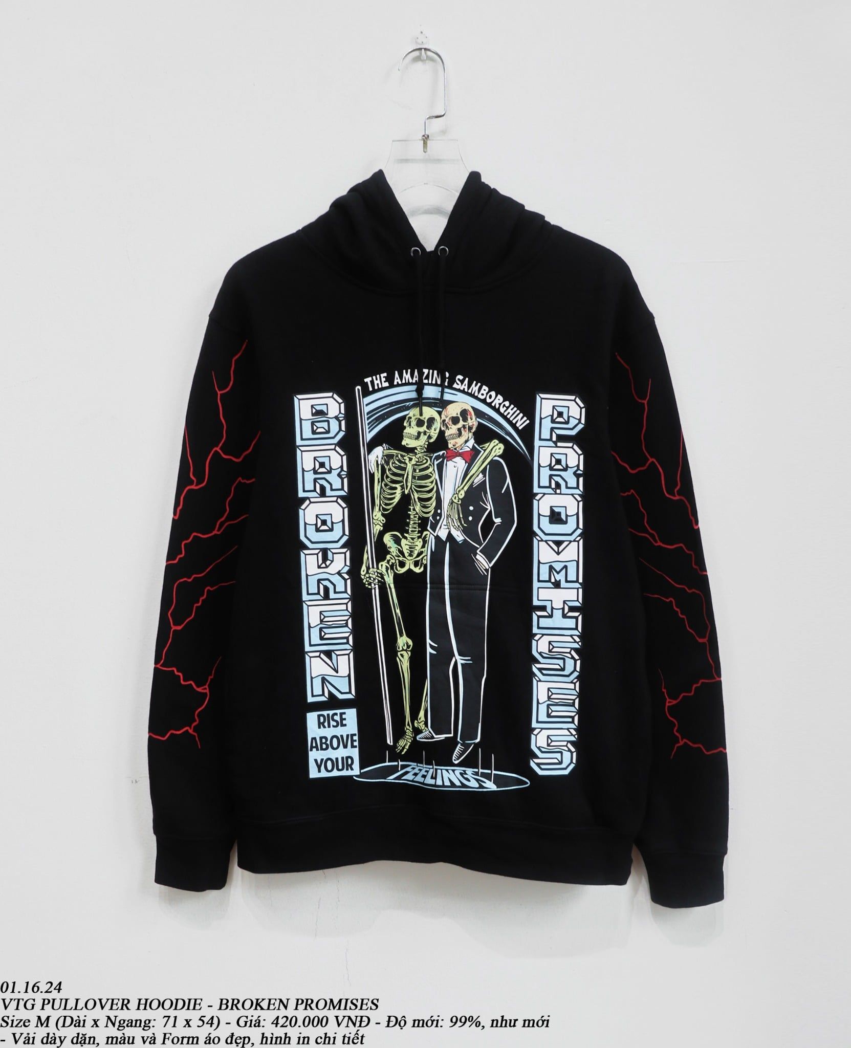  01.16.24 - VTG PULLOVER HOODIE - BROKEN PROMISES 