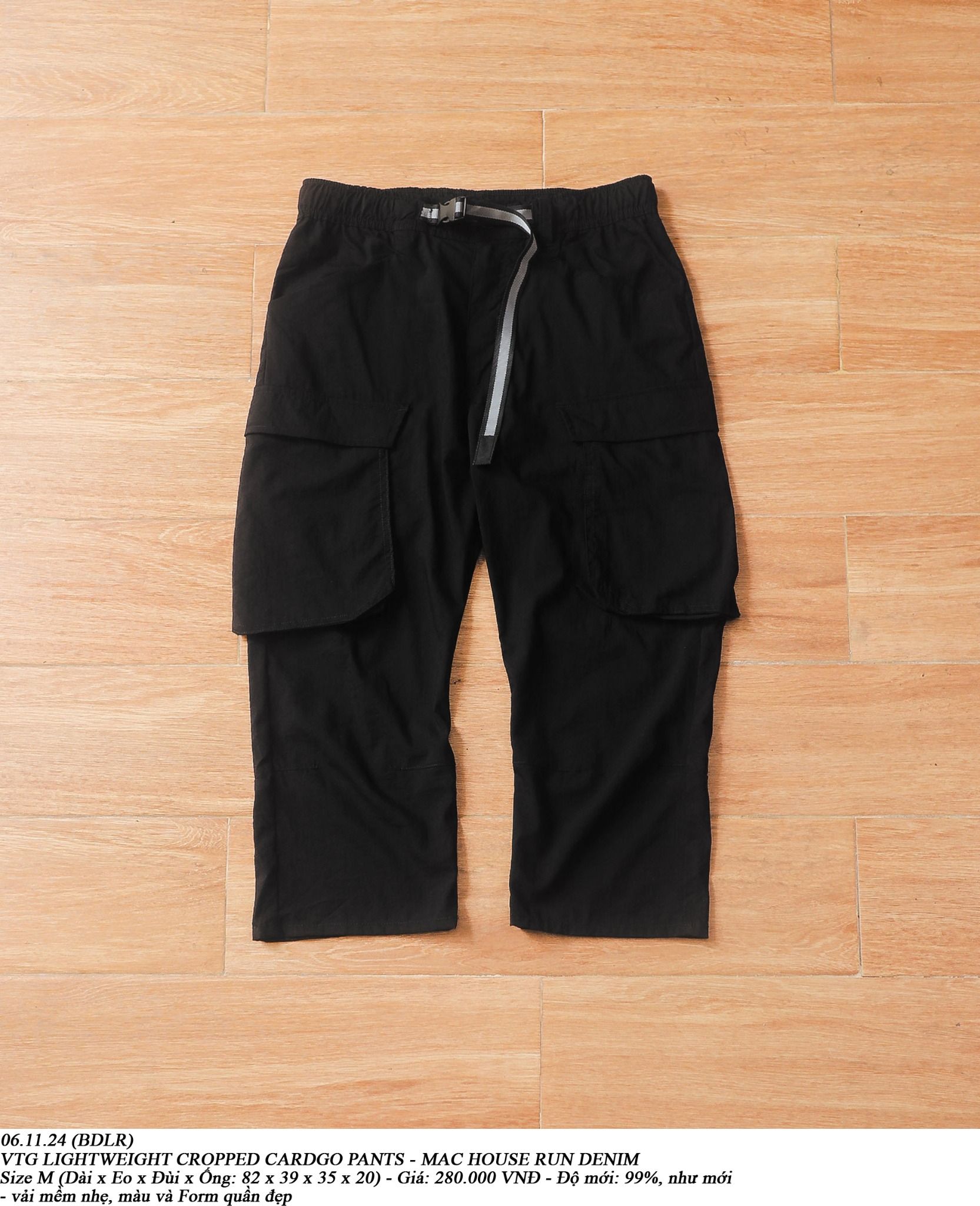  06.11.24 - VTG LIGHTWEIGHT CROPPED CARGO PANTS - MAC HOUSE RUN DENIM 