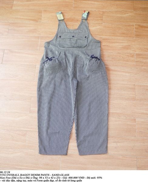  06.12.24 - VTG DENIM OVERALLS PANTS - SAND-GLASS 