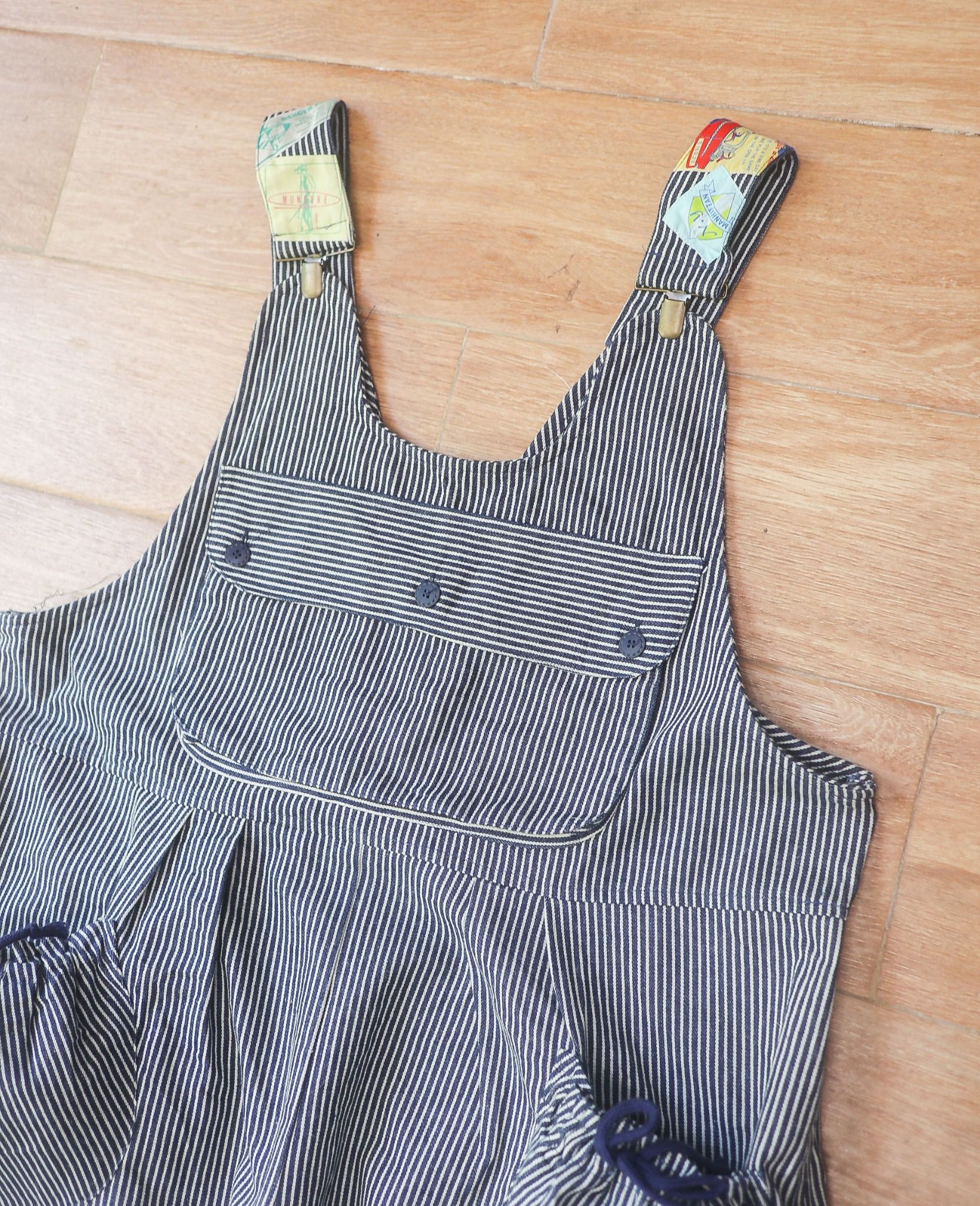 06.12.24 - VTG DENIM OVERALLS PANTS - SAND-GLASS 