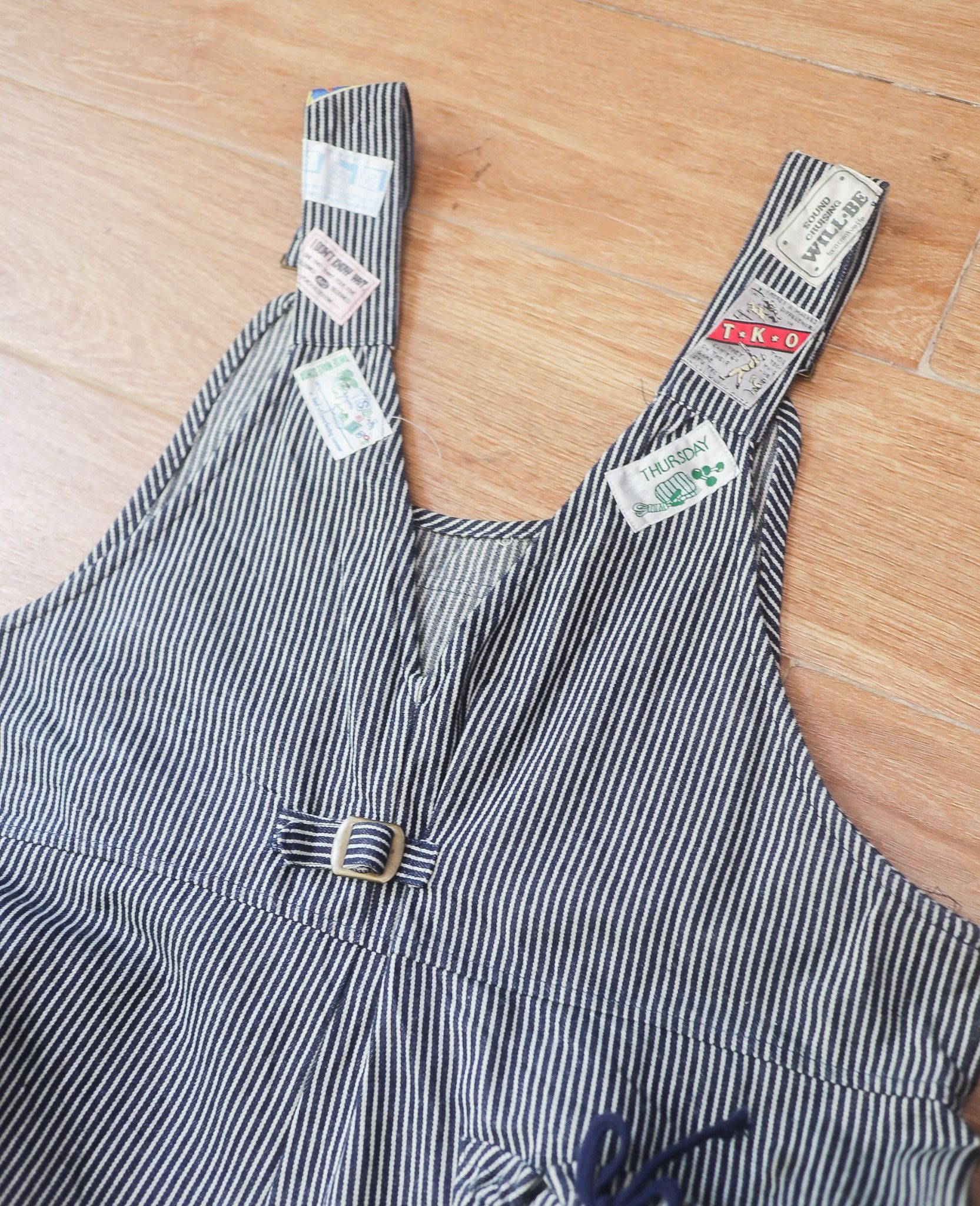  06.12.24 - VTG DENIM OVERALLS PANTS - SAND-GLASS 