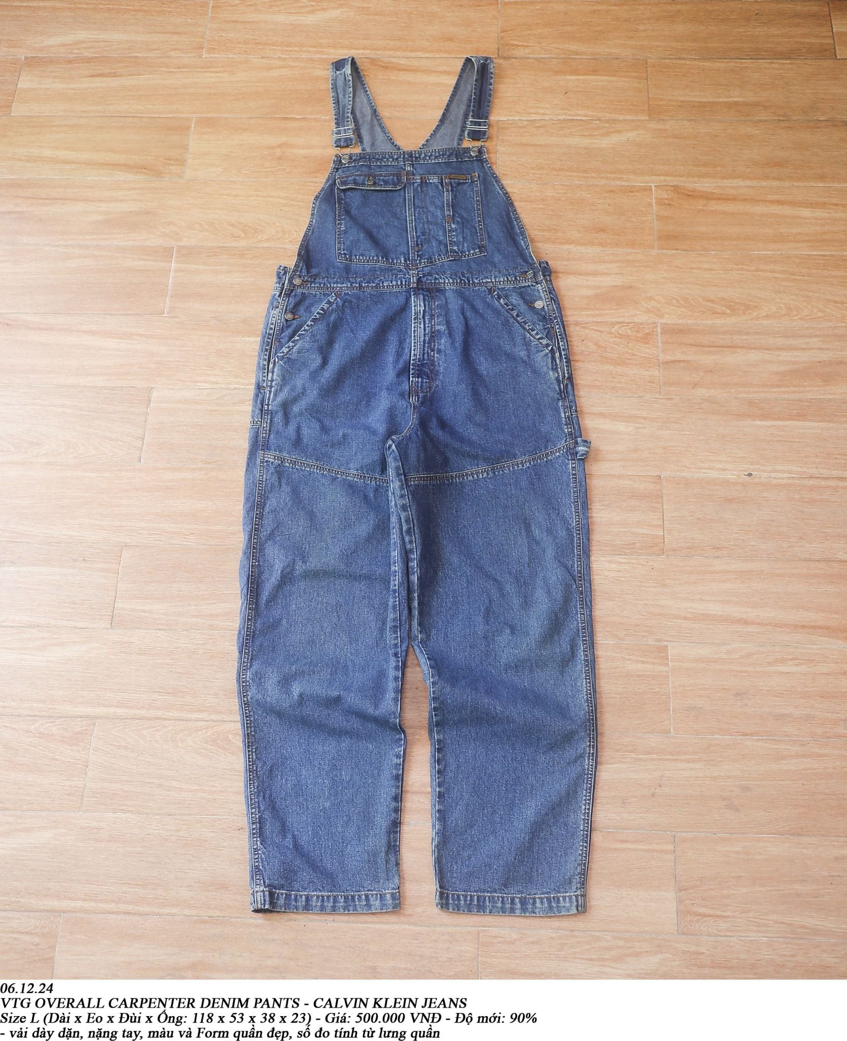  06.12.24 - VTG DENIM OVERALL CARPENTER PANTS - CALVIN KLEIN JEANS 