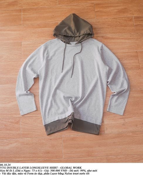  06.18.24 - VTG DOUBLE LAYER LONGSLEEVE SHIRT - GLOBAL WORK 