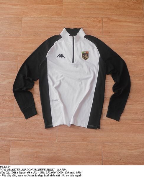  06.18.24 - VTG QUATER ZIP LONGSLEEVE SHIRT - KAPPA 