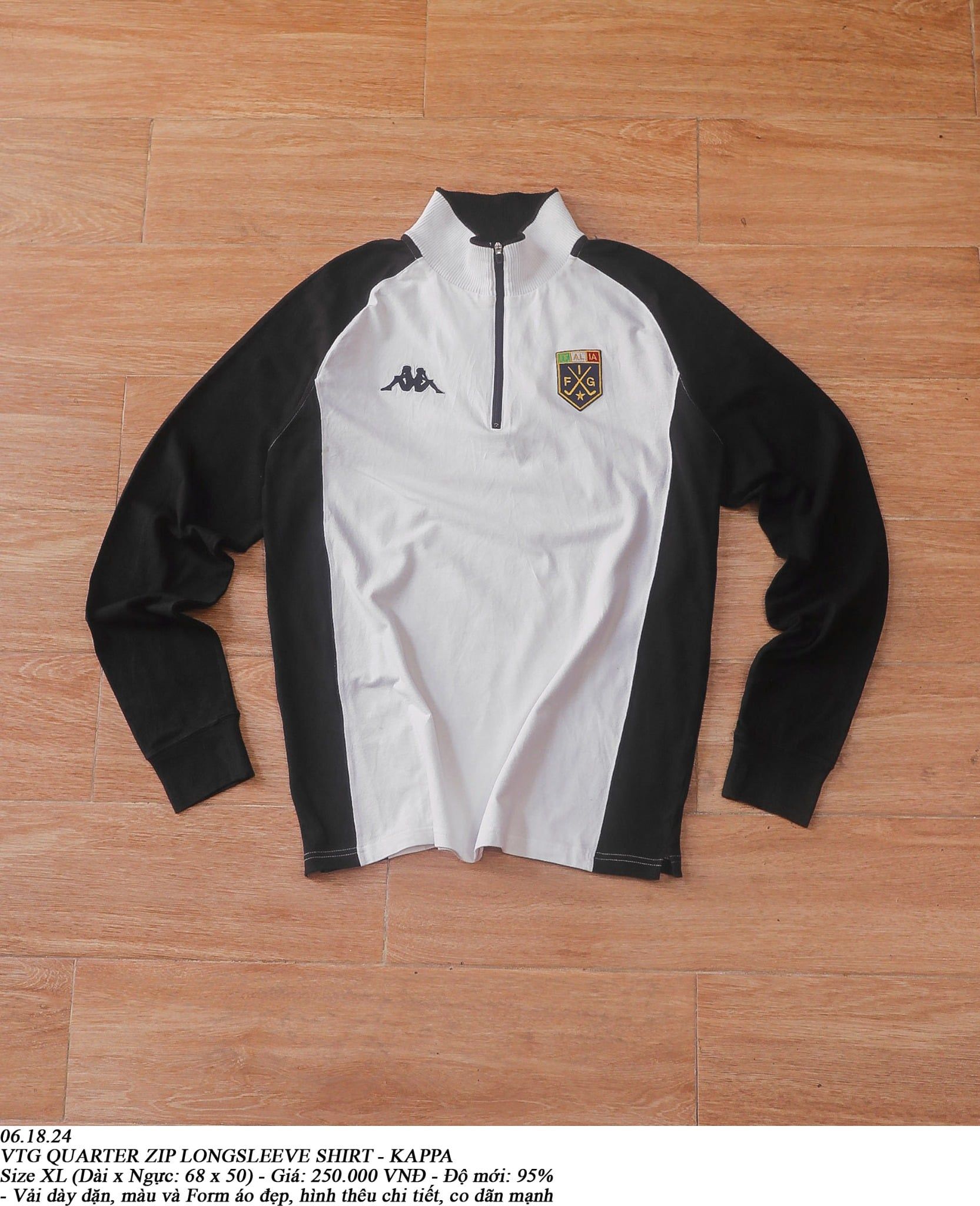  06.18.24 - VTG QUATER ZIP LONGSLEEVE SHIRT - KAPPA 