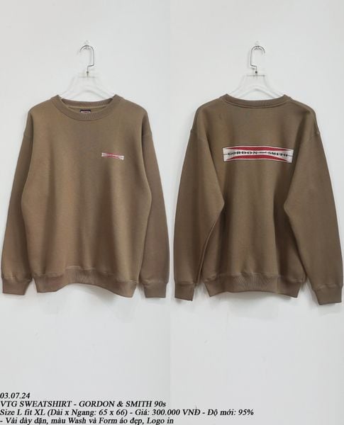  03.07.24 - VTG SWEATSHIRT - GORDON & SMITH 90s 