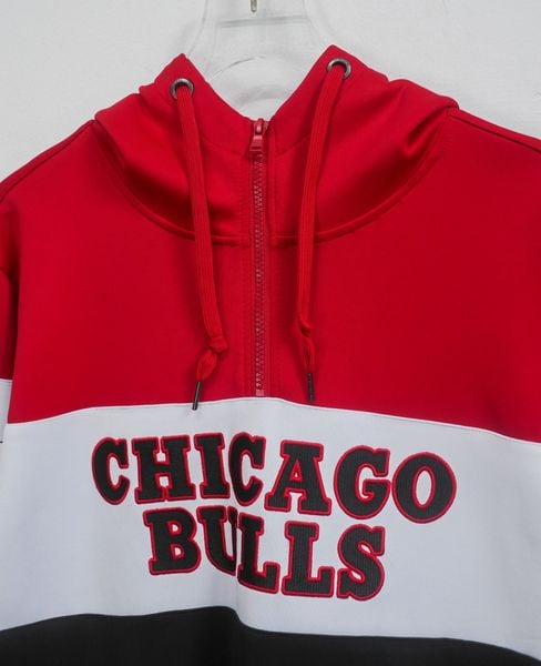  03.06.24 - VTG JERSEY QUATER ZIP PULLOVER HOODIE - NBA CHICAGO BULLS 