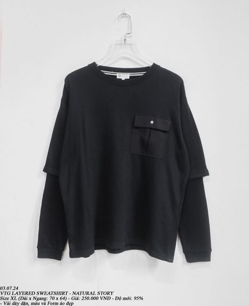  03.07.24 - VTG LAYERED SWEATSHIRT - NATURAL STORY 