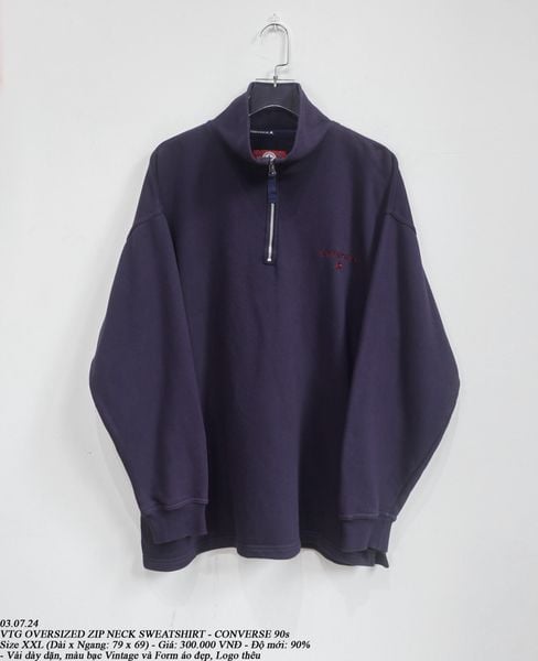  03.07.24 - VTG OVERSIZED ZIP NECK SWEATSHIRT - CONVERSE 90s 