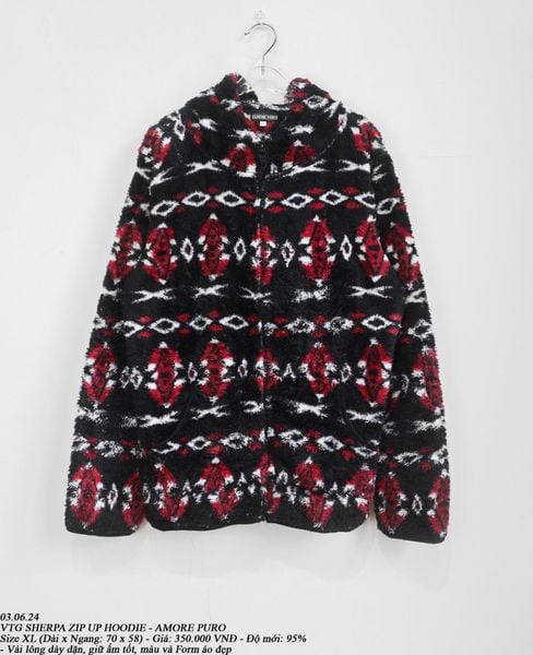 03.06.24 - VTG SHERPA ZIP UP HOODIE - AMORE PURO 
