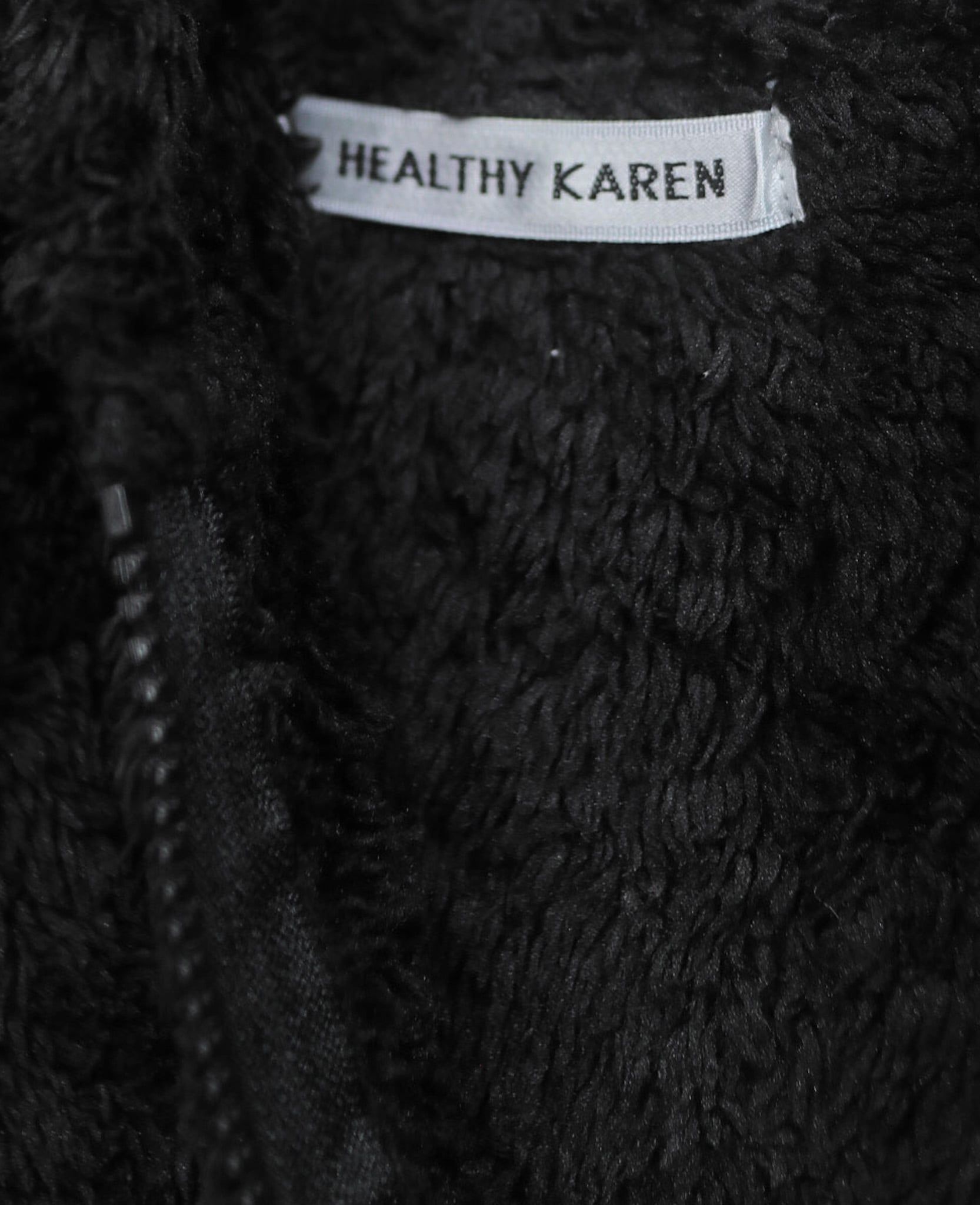  03.06.24 - VTG CROPPED SHERPA ZIP UP HOODIE - HEATHY KAREN 