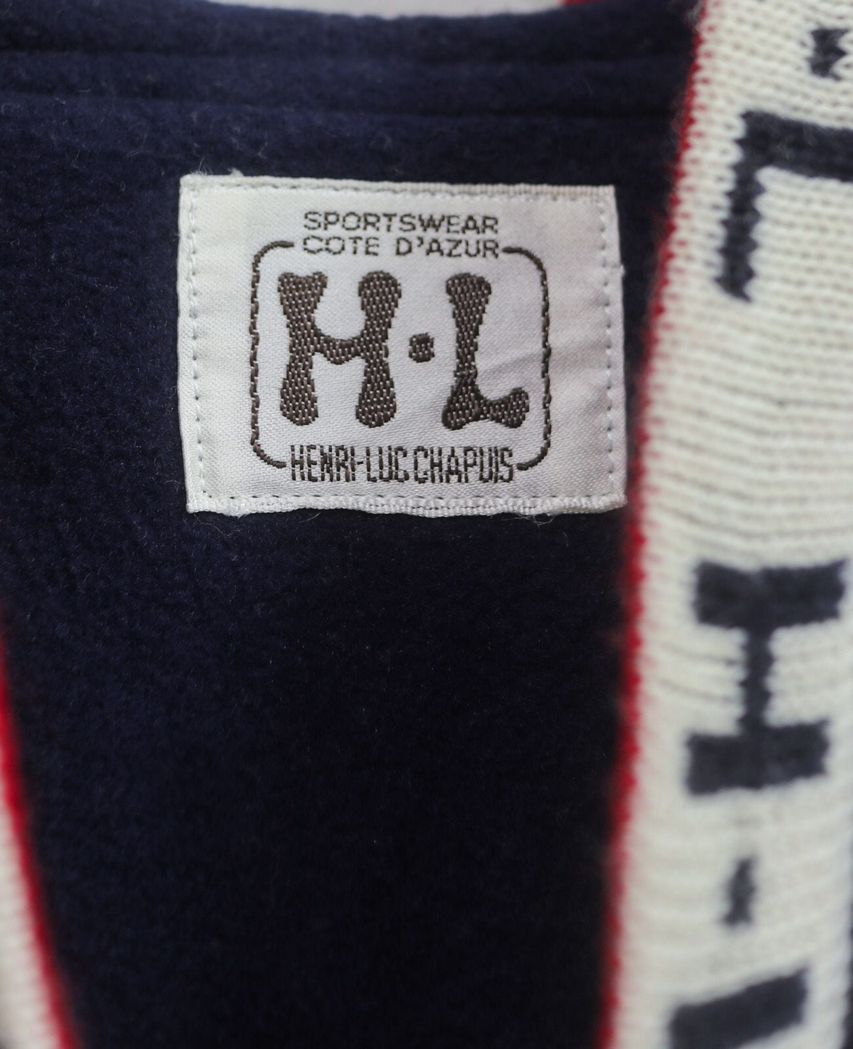  03.06.24 - VTG BOXY ZIP UP KNIT HOODIE - HENRI LUCCHAPUIS 90s 