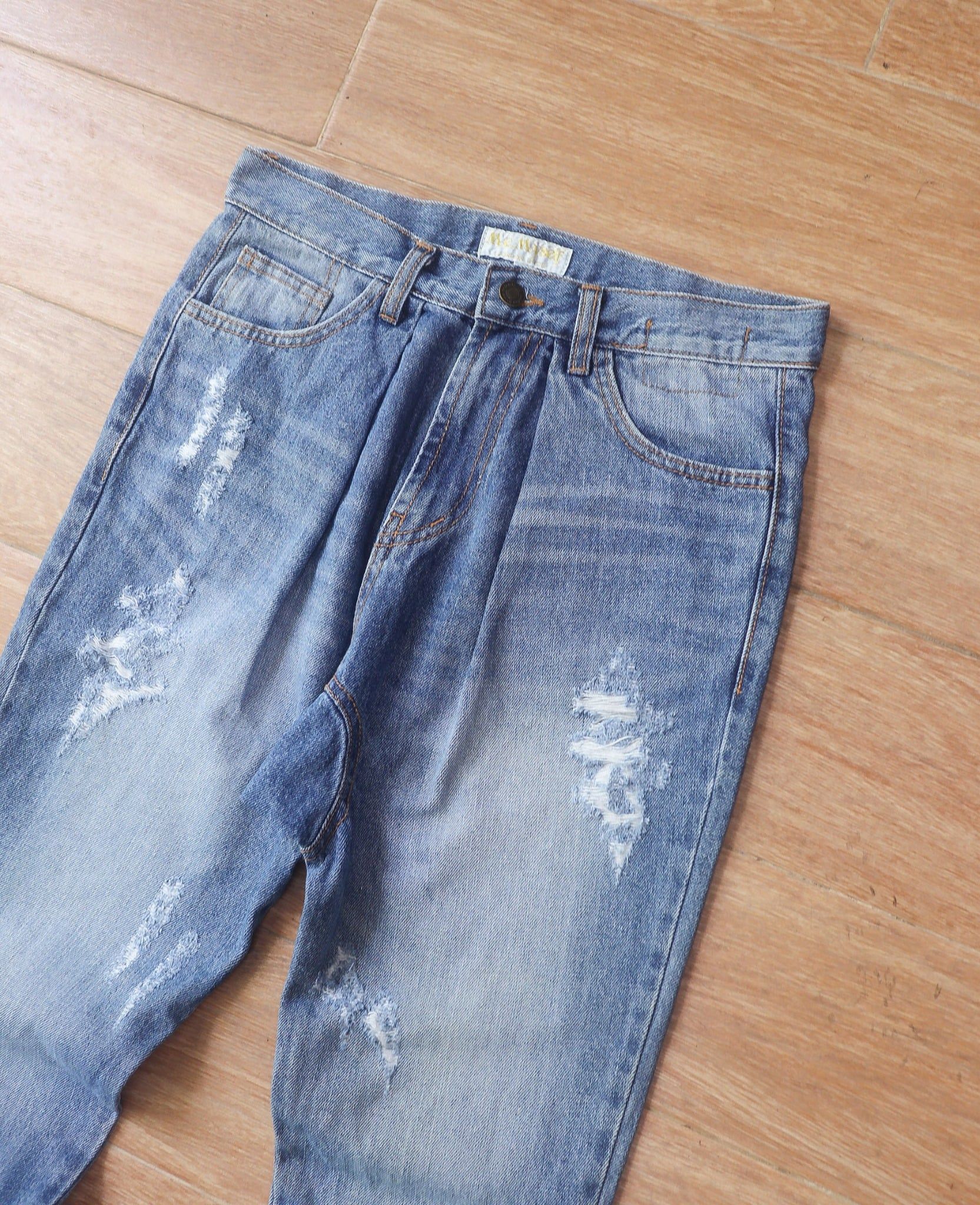  06.26.24 - VTG DROPCROTCH DENIM PANTS - ME MYSELF 